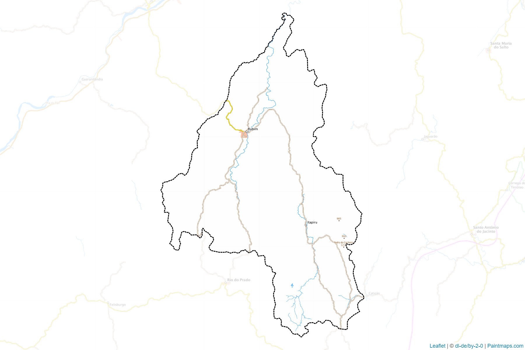 Muestras de recorte de mapas Rubim (Minas Gerais)-1