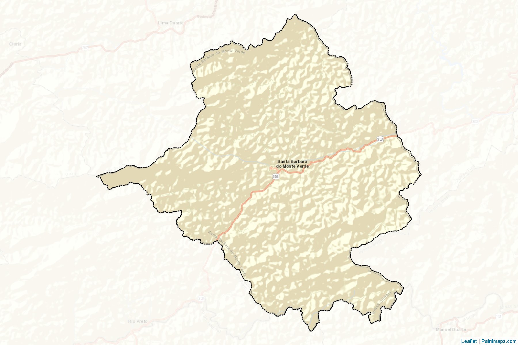 Santa Barbara do Monte Verde (Minas Gerais) Map Cropping Samples-2