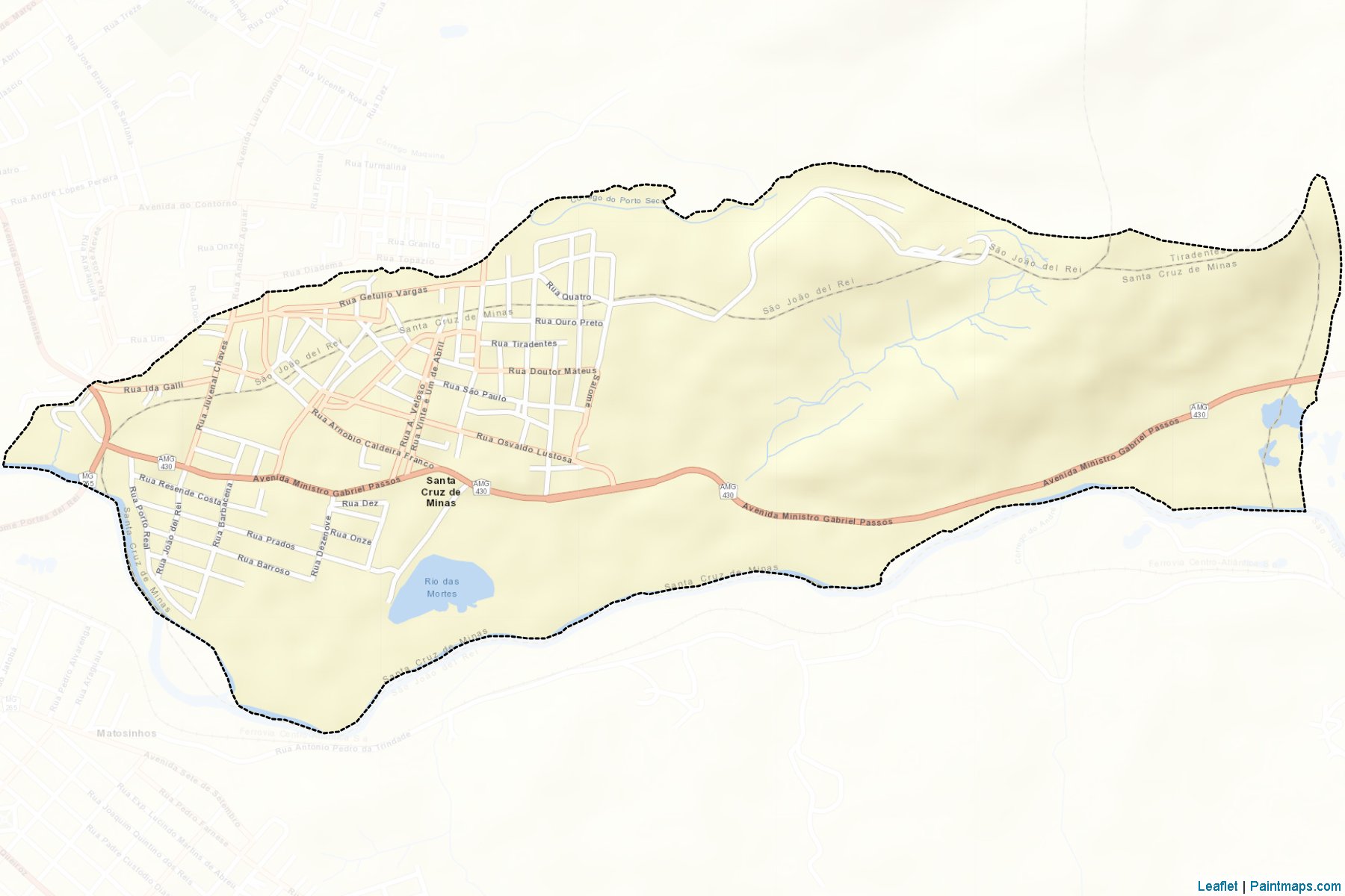 Muestras de recorte de mapas Santa Cruz de Minas (Minas Gerais)-2