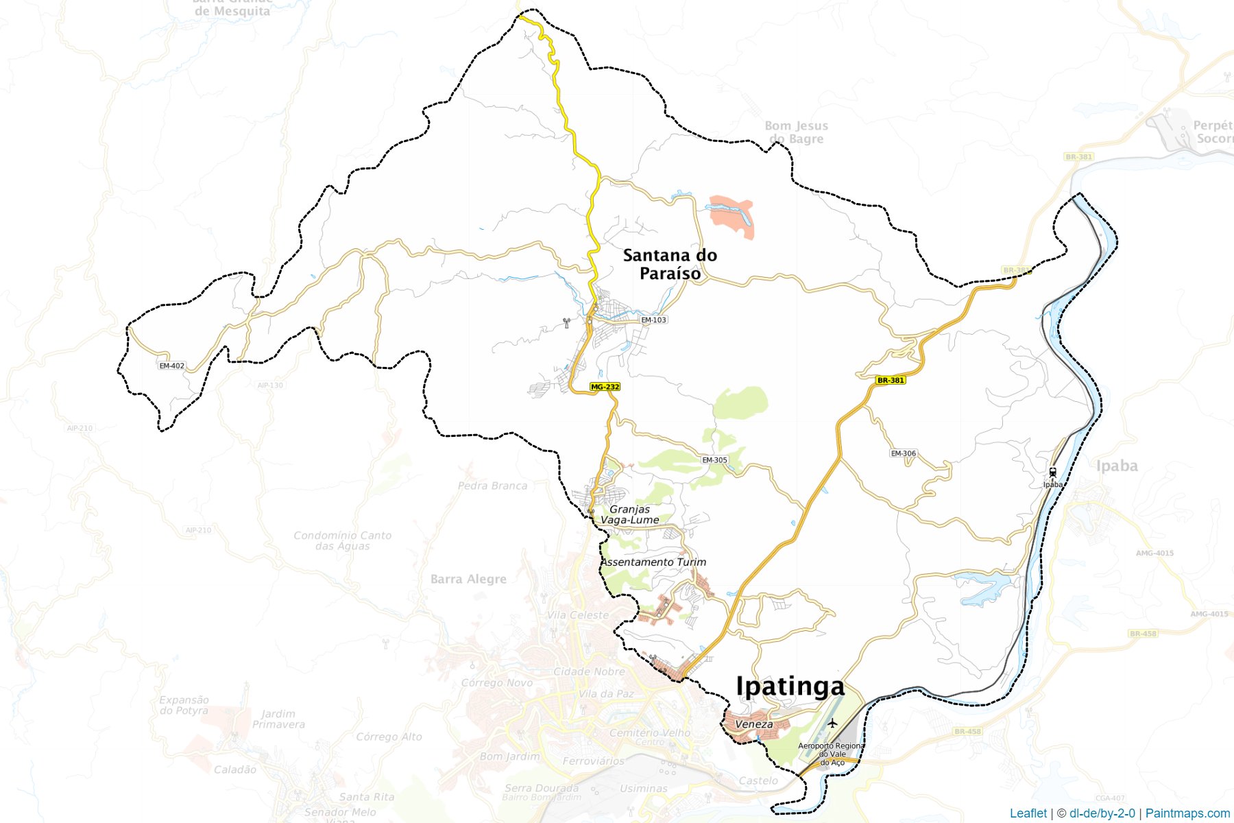 Santana do Paraiso (Minas Gerais) Map Cropping Samples-1