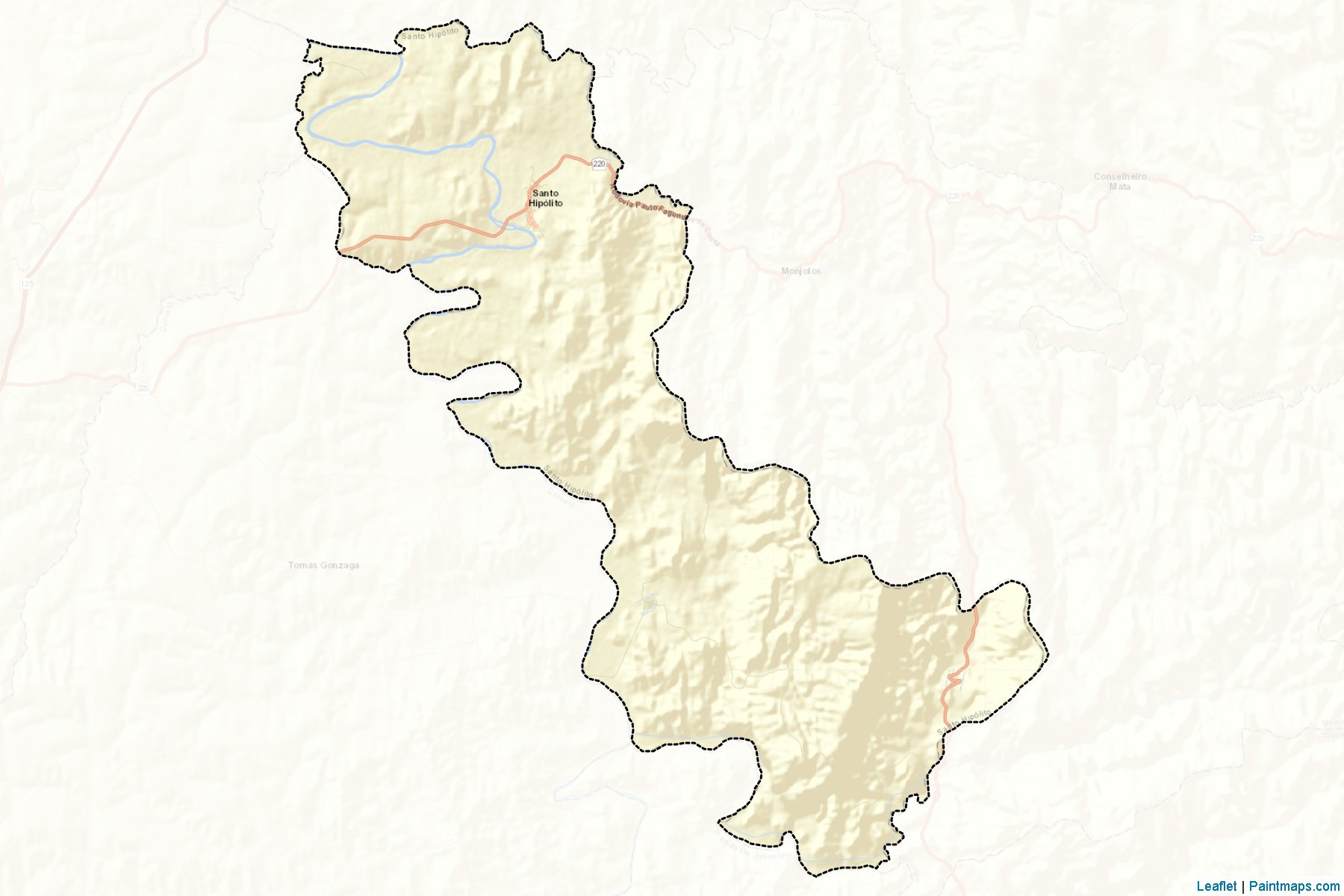 Santo Hipolito (Minas Gerais) Map Cropping Samples-2