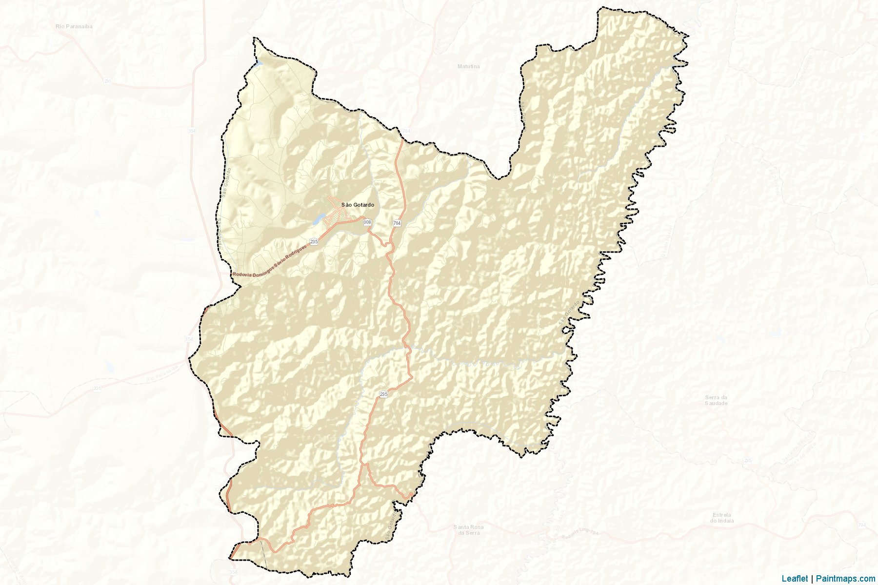 Muestras de recorte de mapas Sao Gotardo (Minas Gerais)-2