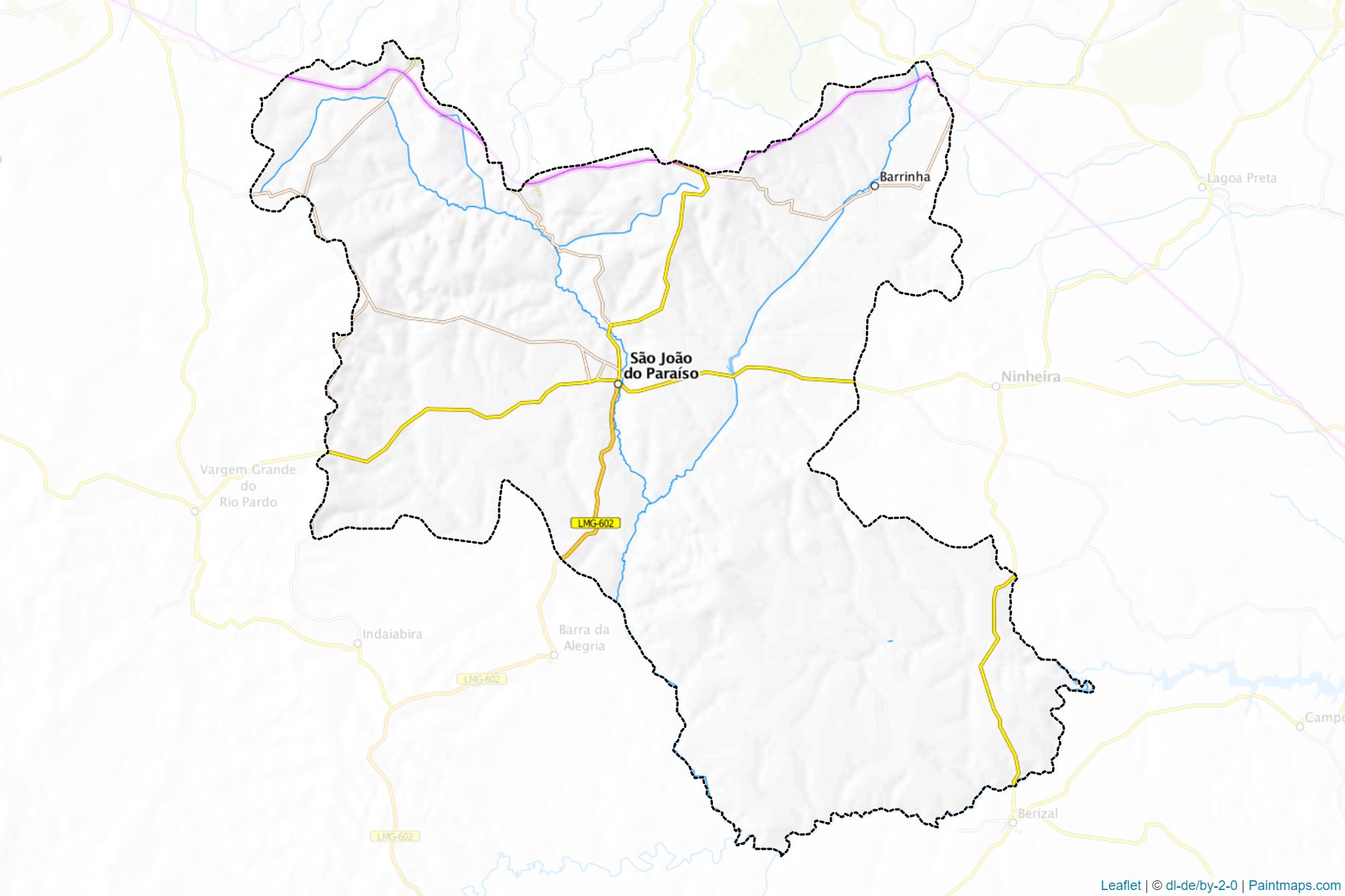 Muestras de recorte de mapas Sao Joao do Paraiso (Minas Gerais)-1