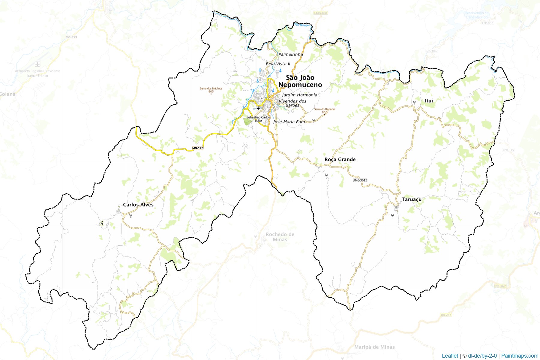 Sao Joao Nepomuceno (Minas Gerais) Map Cropping Samples-1