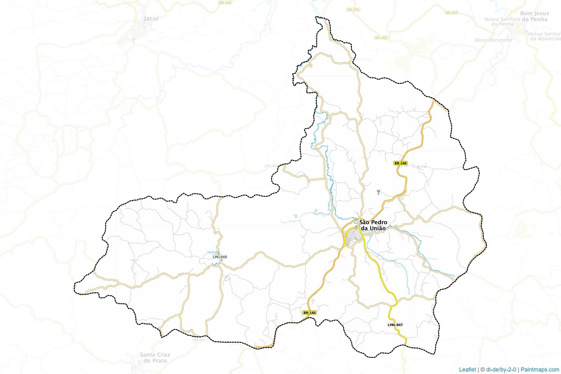 Sao Pedro da Uniao (Minas Gerais) Map Cropping Samples-1