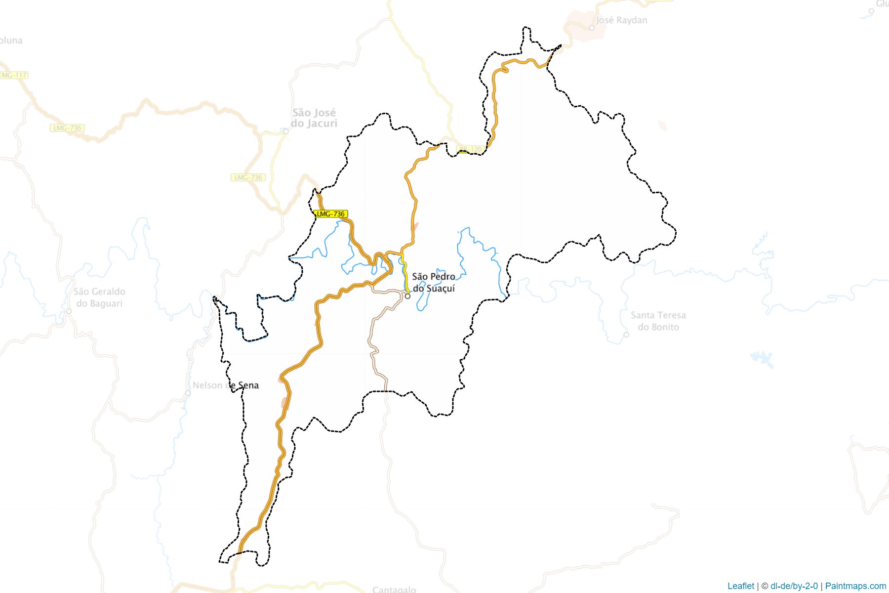 Muestras de recorte de mapas Sao Pedro do Suacui (Minas Gerais)-1