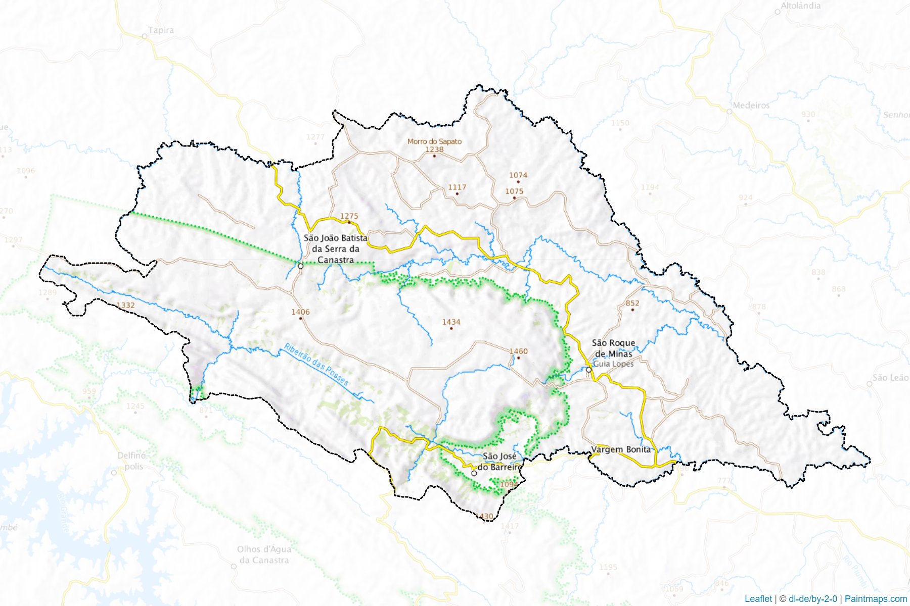 Muestras de recorte de mapas Sao Roque de Minas (Minas Gerais)-1