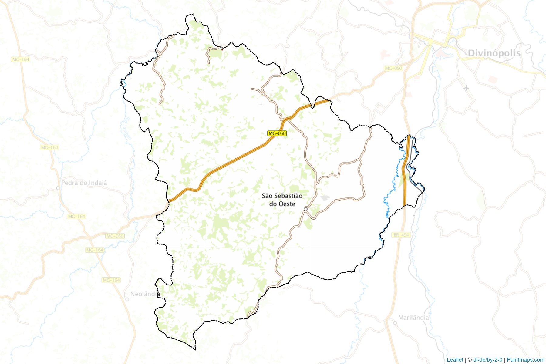 Sao Sebastiao do Oeste (Minas Gerais) Map Cropping Samples-1