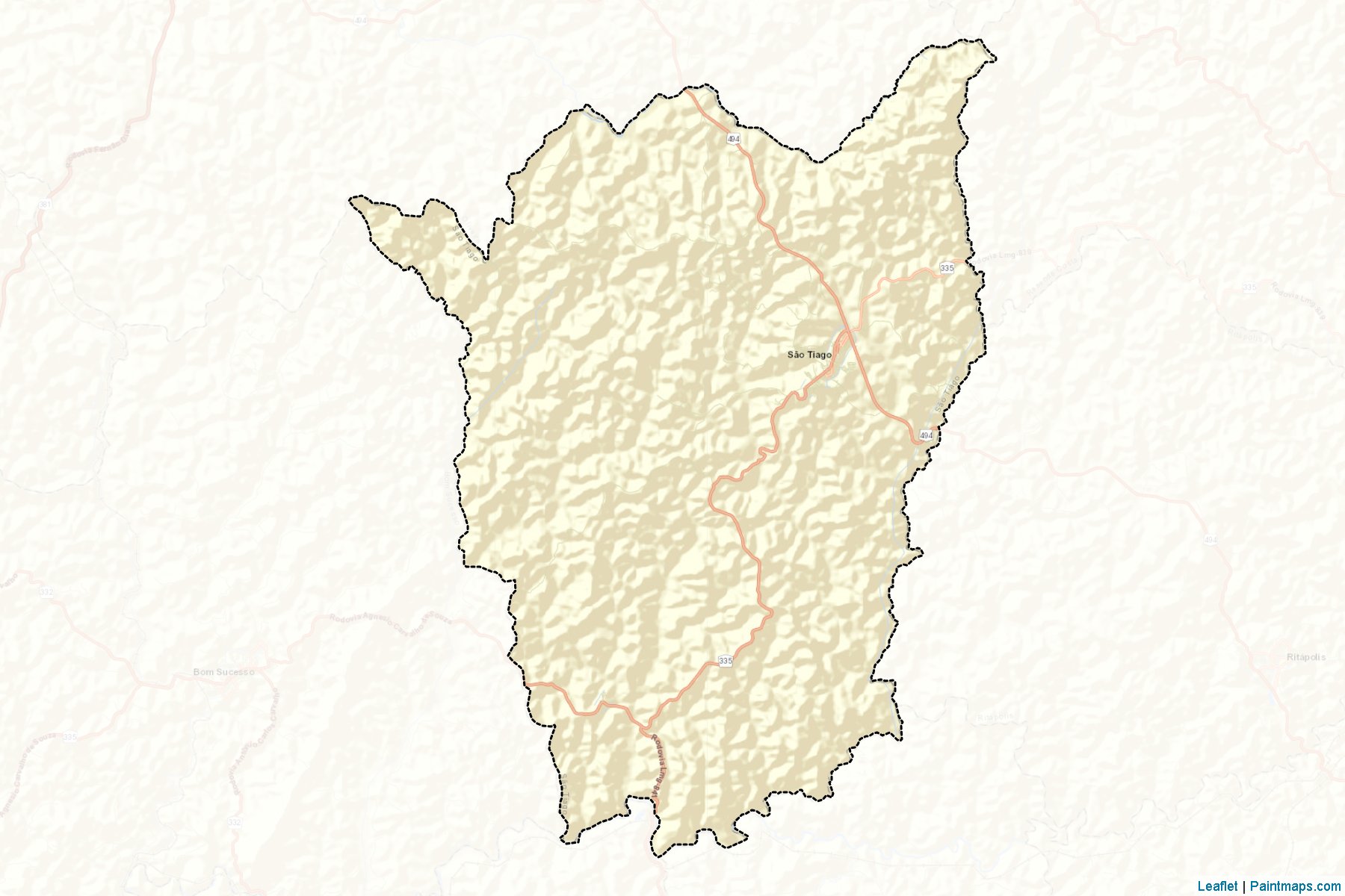 Muestras de recorte de mapas Sao Tiago (Minas Gerais)-2