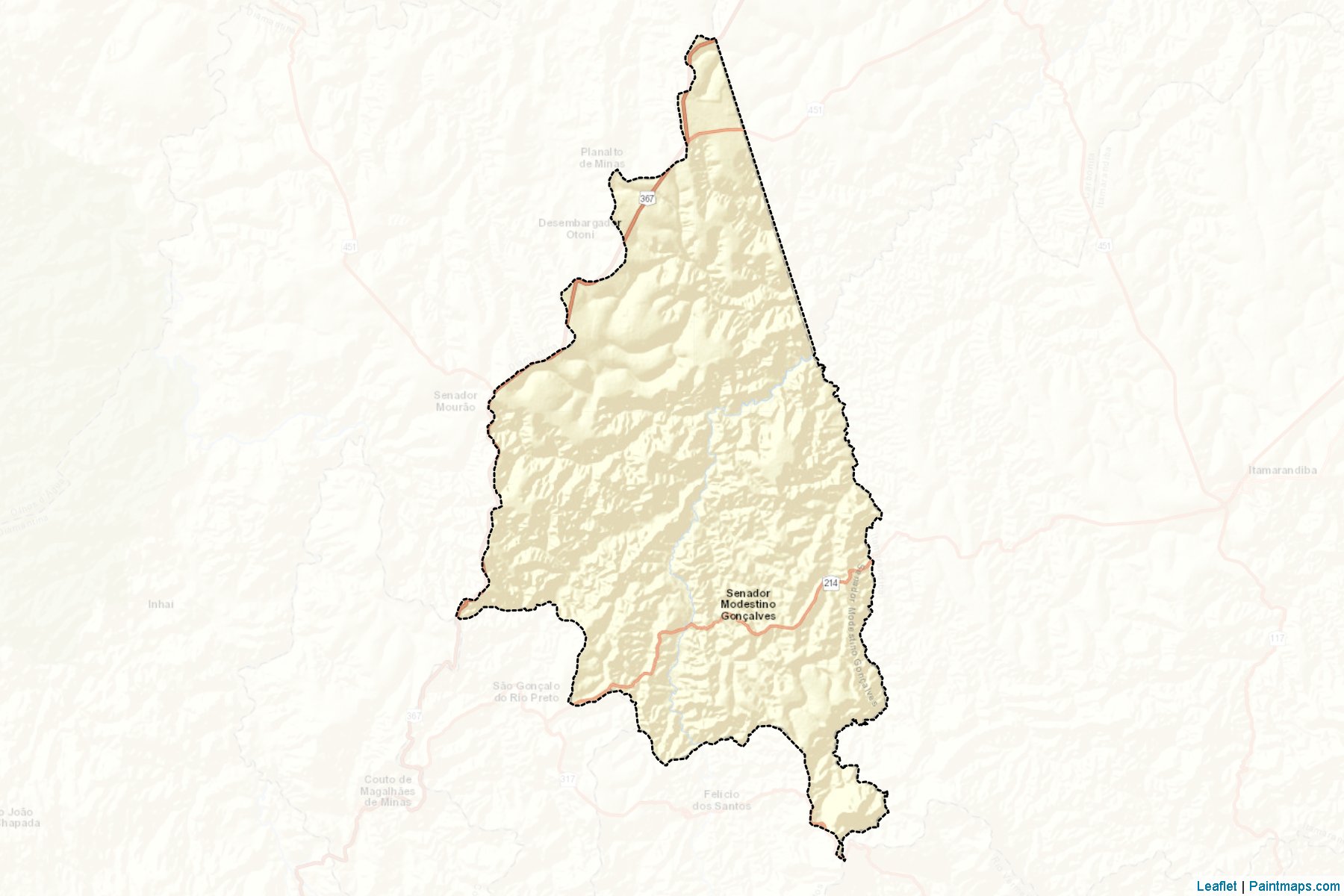 Senador Modestino Goncalves (Minas Gerais) Map Cropping Samples-2