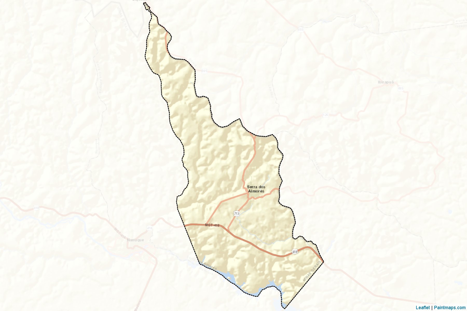 Muestras de recorte de mapas Serra dos Aimores (Minas Gerais)-2