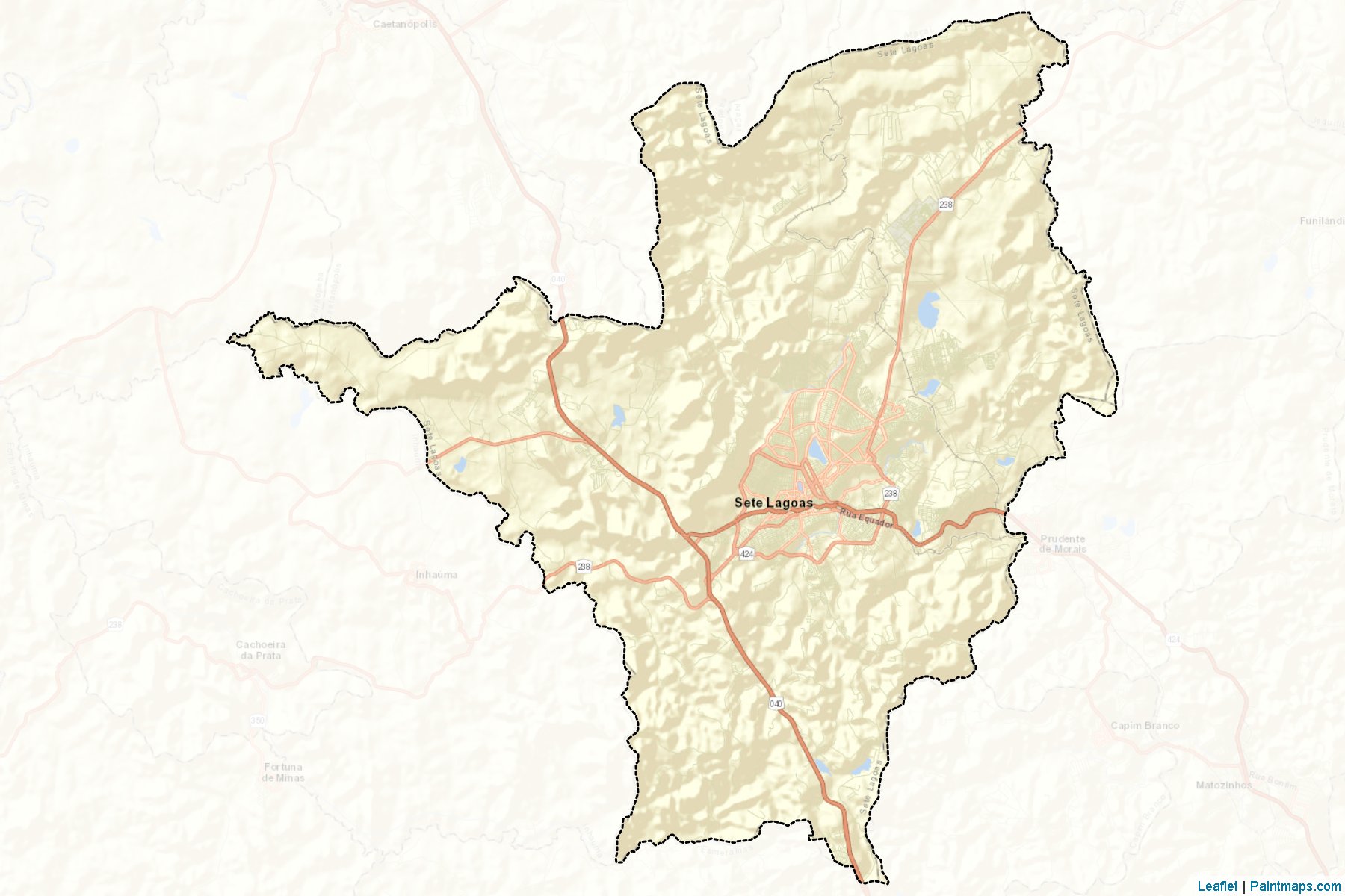 Muestras de recorte de mapas Sete Lagoas (Minas Gerais)-2