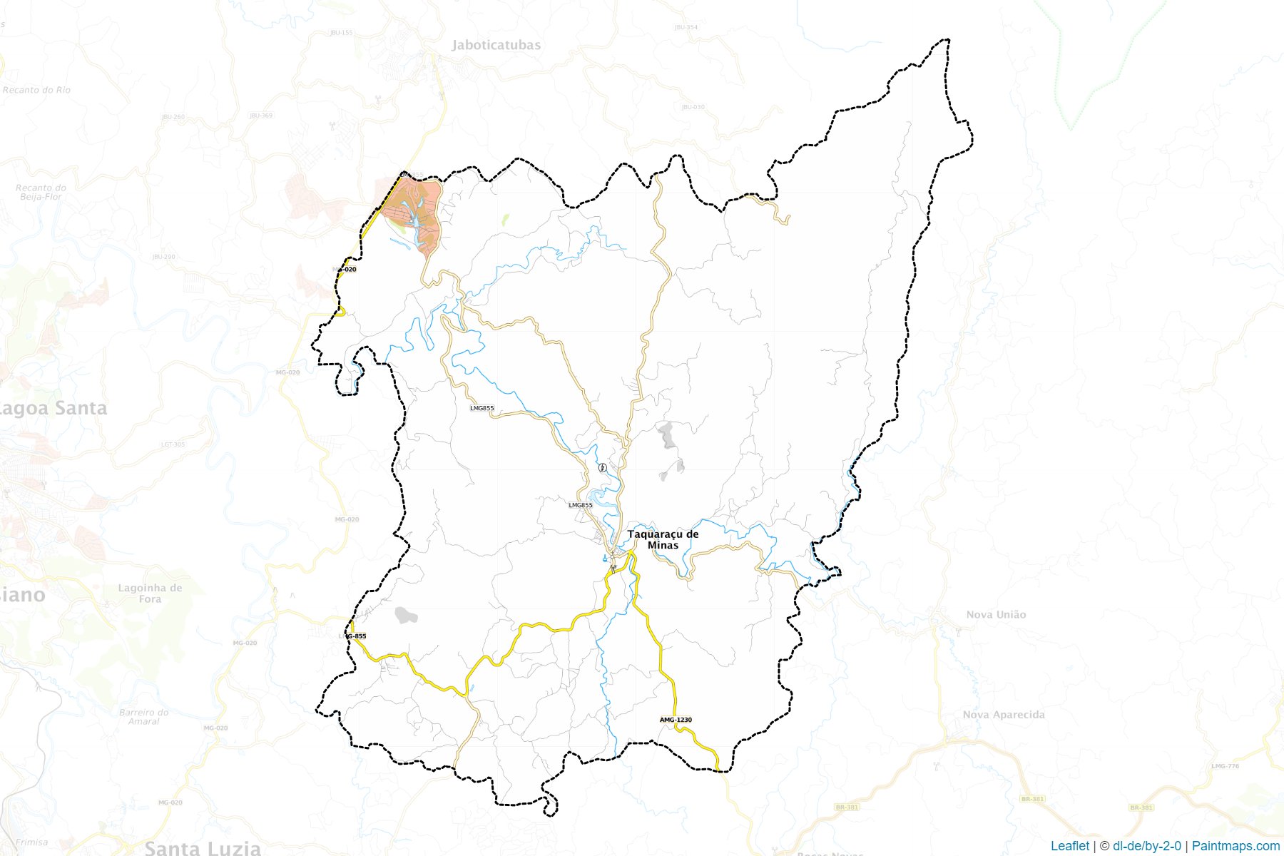 Taquaracu de Minas (Minas Gerais) Map Cropping Samples-1