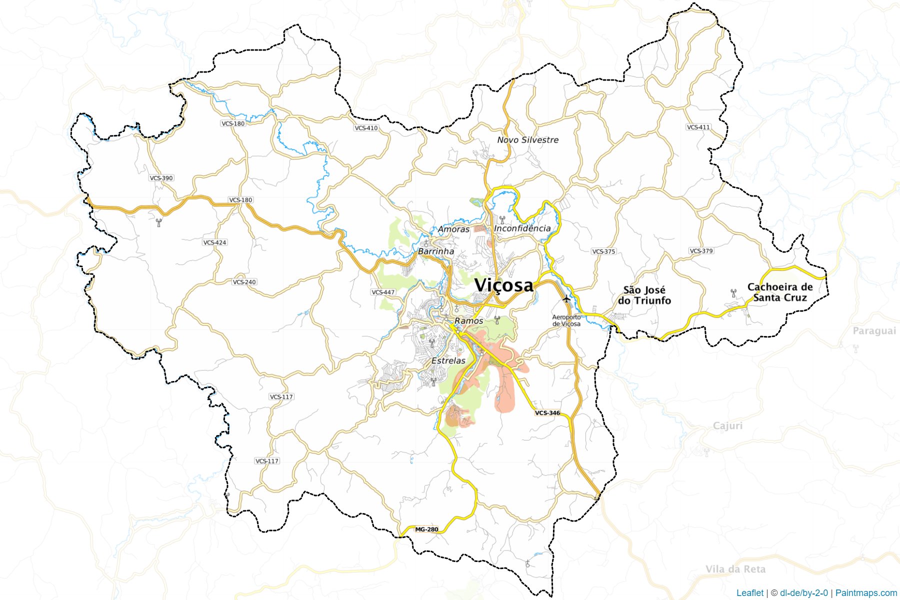 Muestras de recorte de mapas Vicosa (Minas Gerais)-1