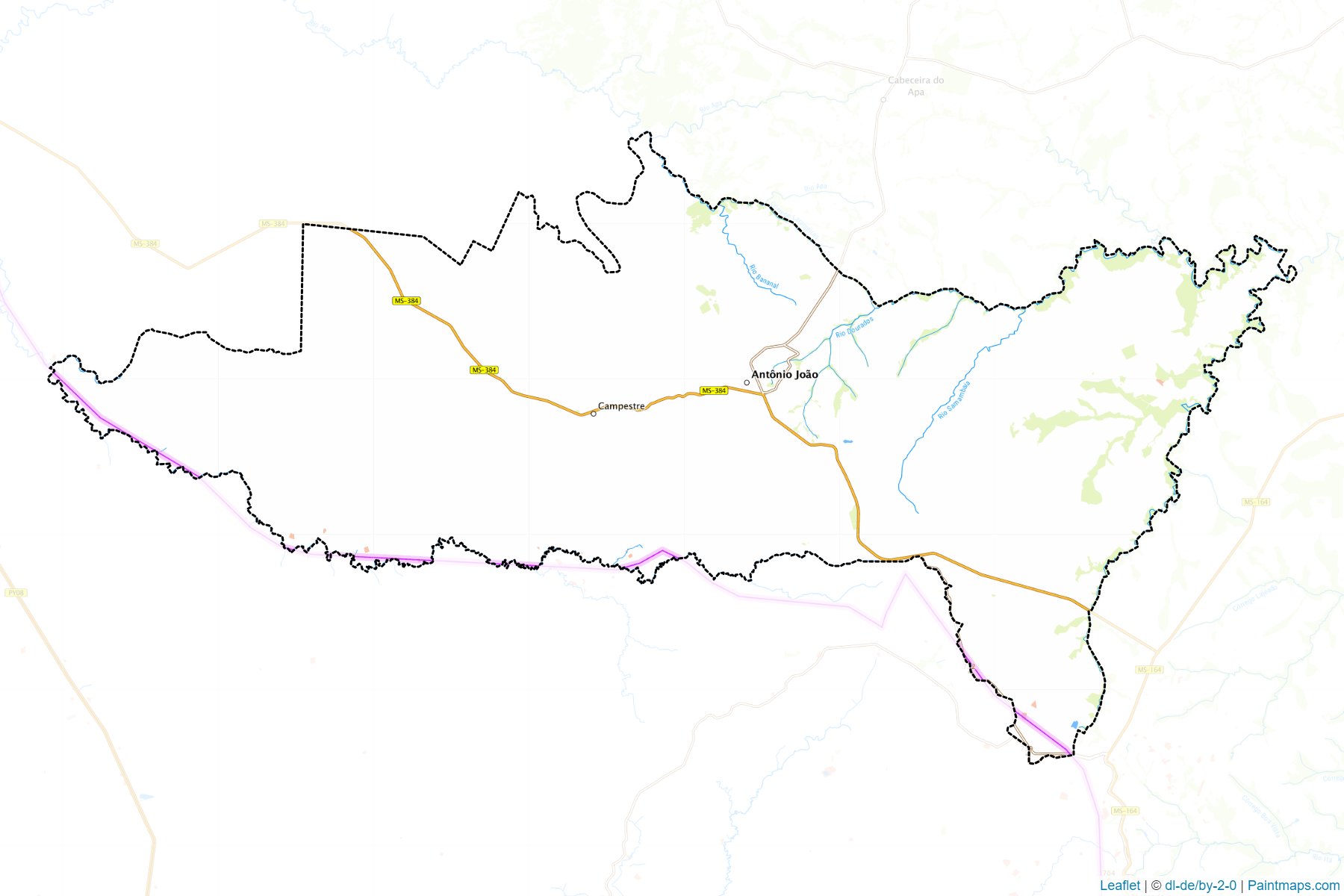 Muestras de recorte de mapas Antonio Joao (Mato Grosso Do Sul)-1