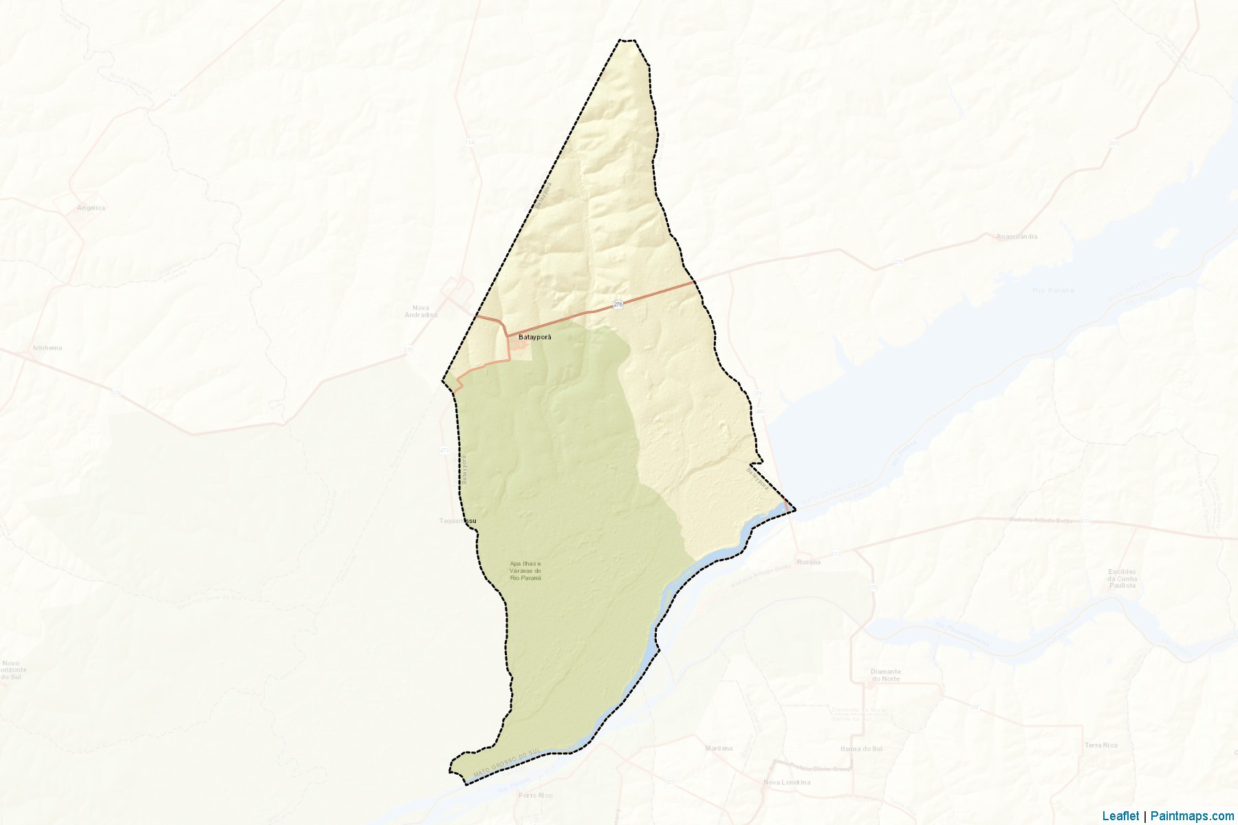 Muestras de recorte de mapas Bataypora (Mato Grosso Do Sul)-2