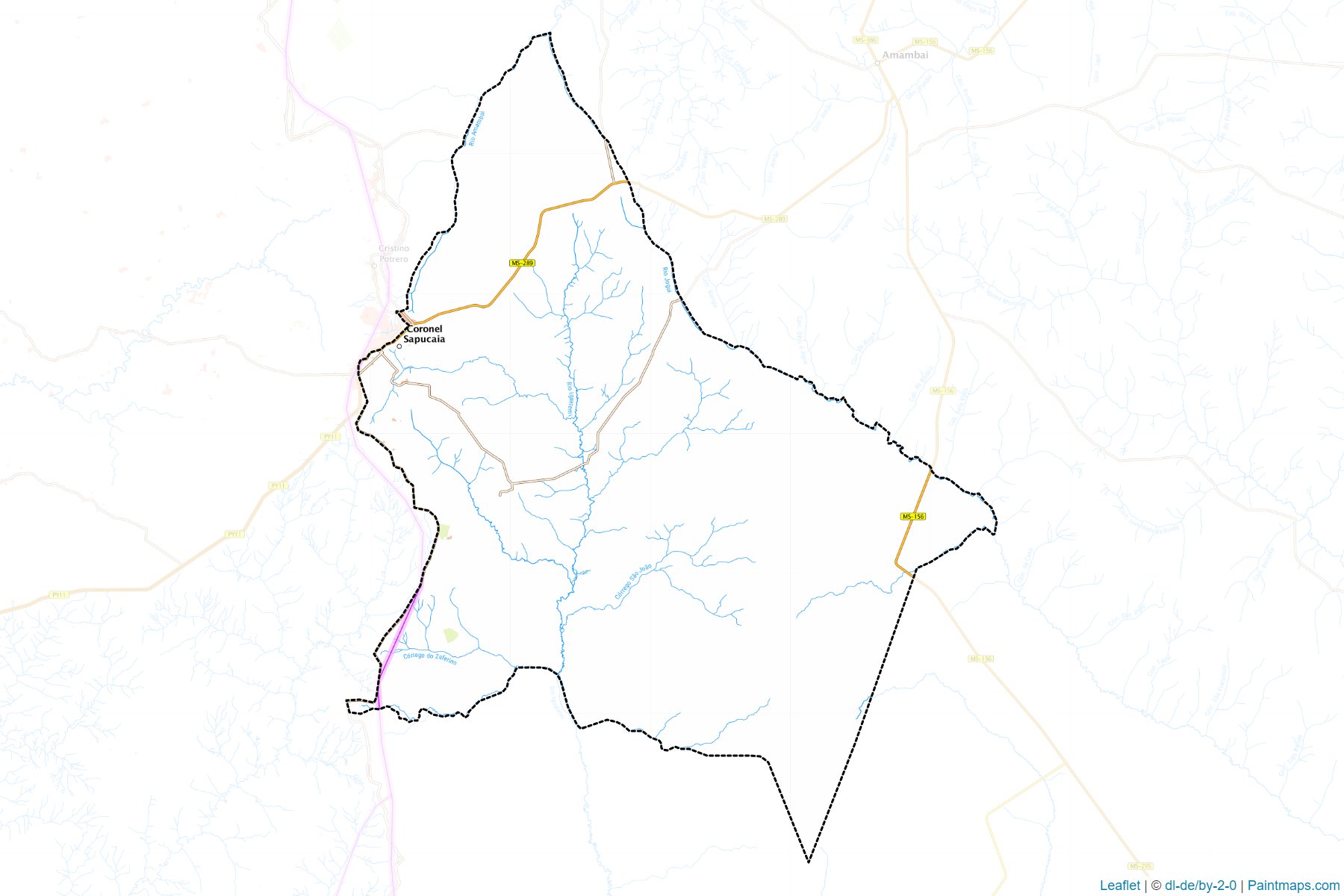 Coronel Sapucaia (Mato Grosso Do Sul) Map Cropping Samples-1