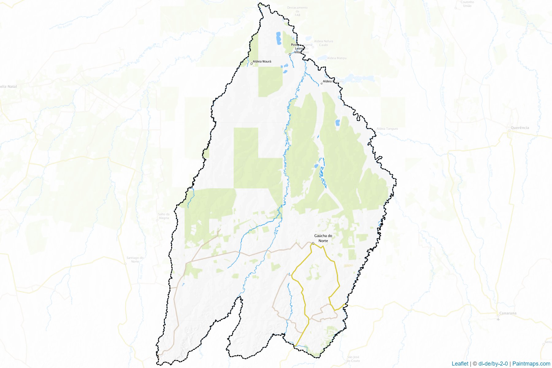 Gaucha do Norte (Mato Grosso) Map Cropping Samples-1