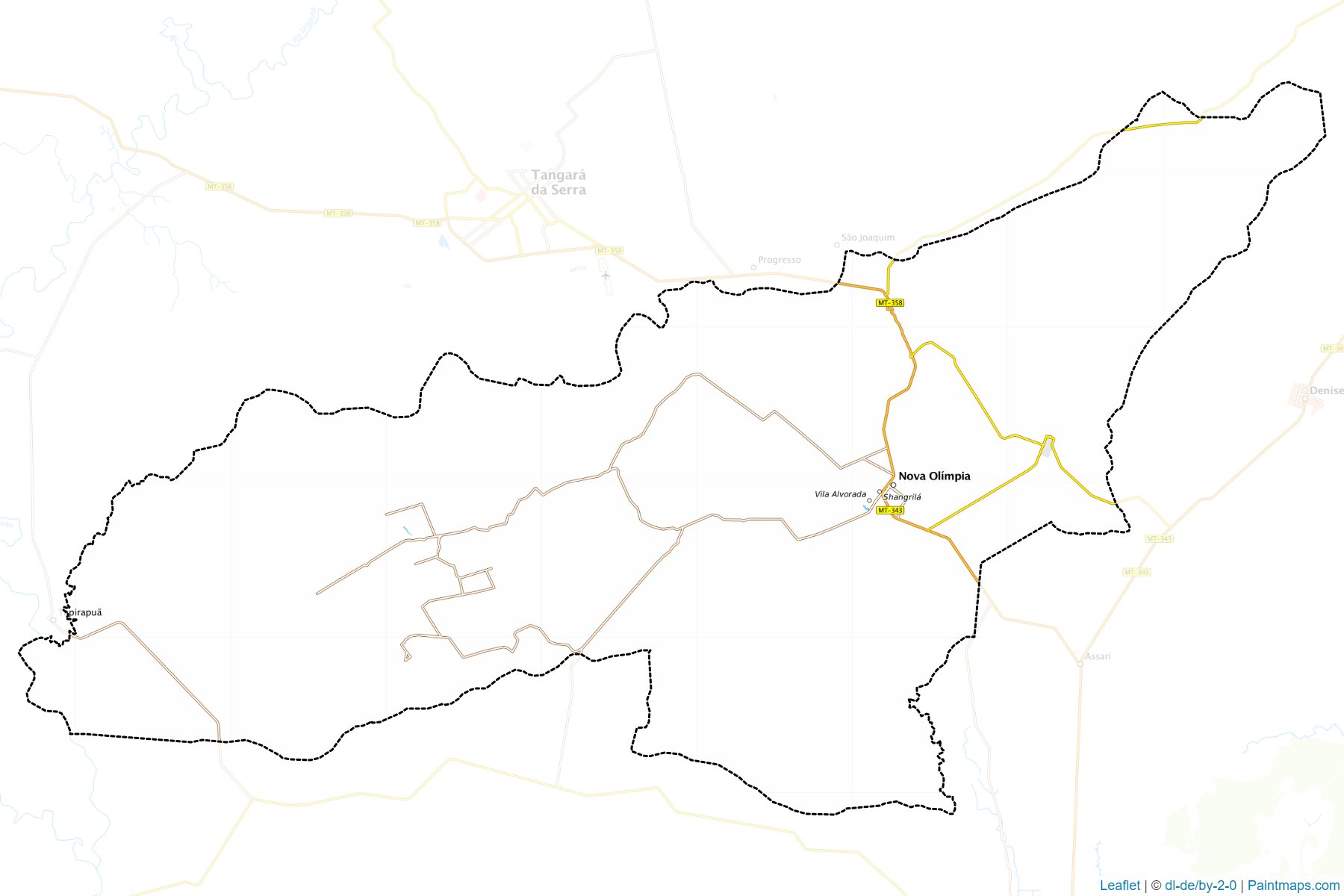 Muestras de recorte de mapas Nova Olimpia (Mato Grosso)-1