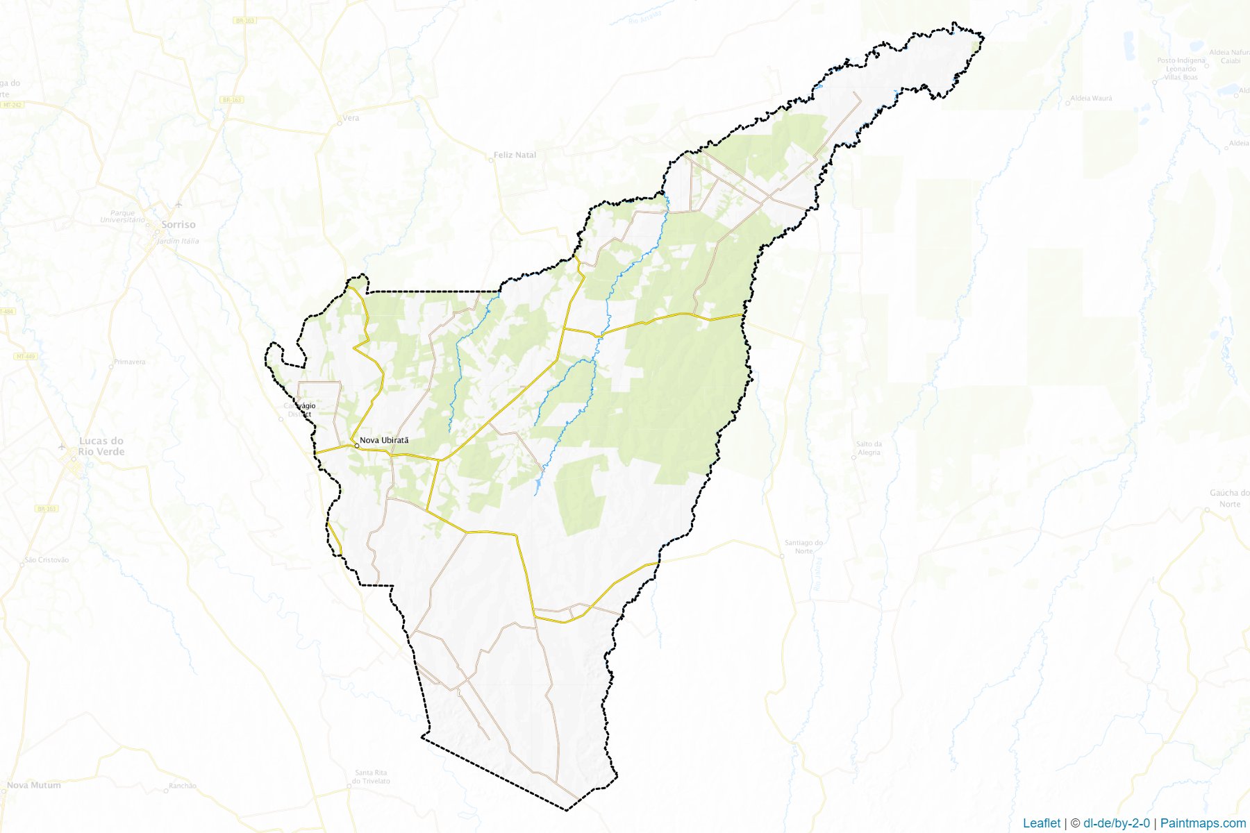 Muestras de recorte de mapas Nova Ubirata (Mato Grosso)-1