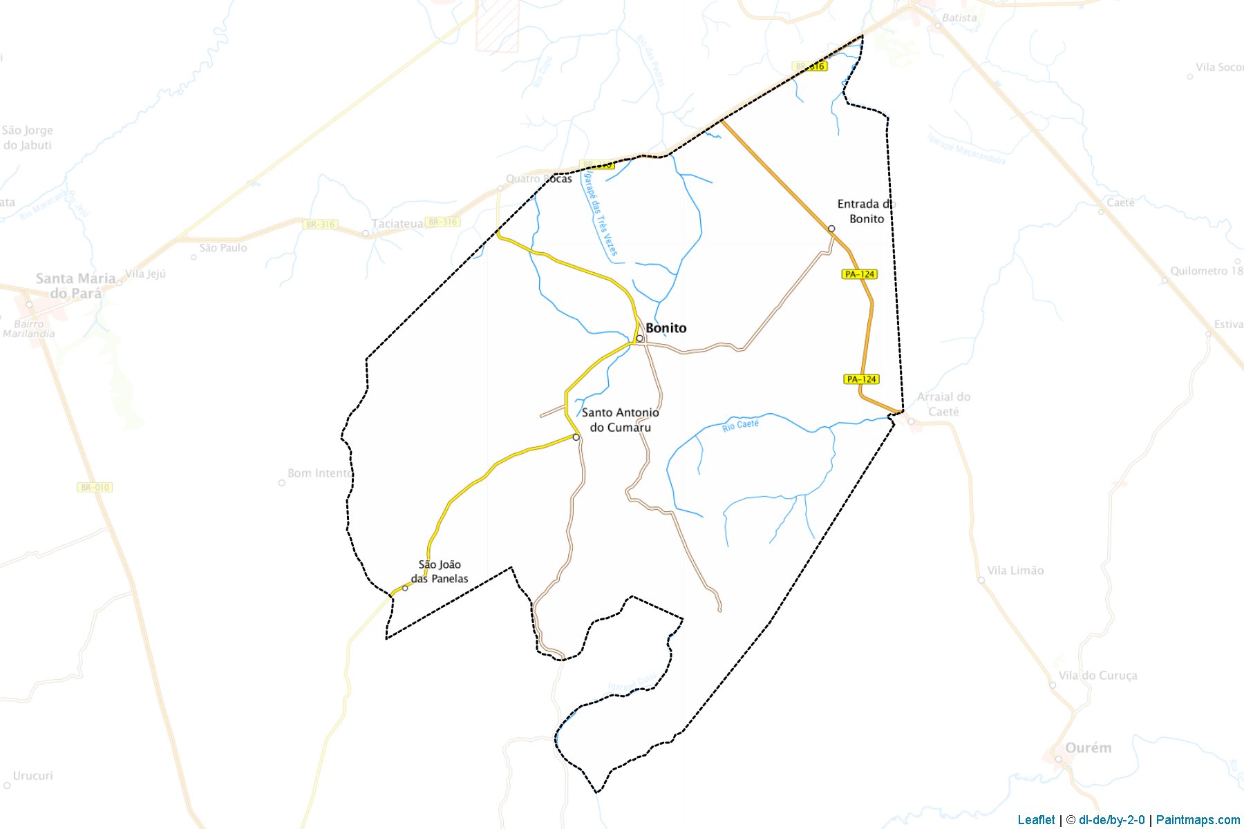 Muestras de recorte de mapas Bonito (Para)-1