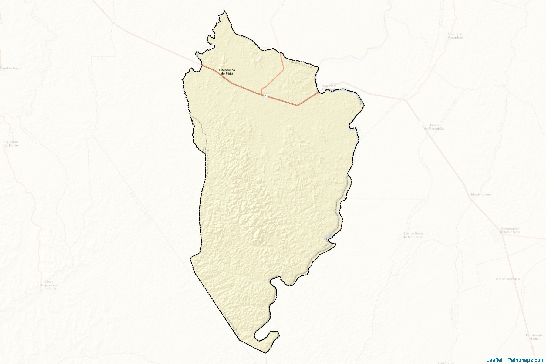 Muestras de recorte de mapas Cachoeira do Piria (Para)-2