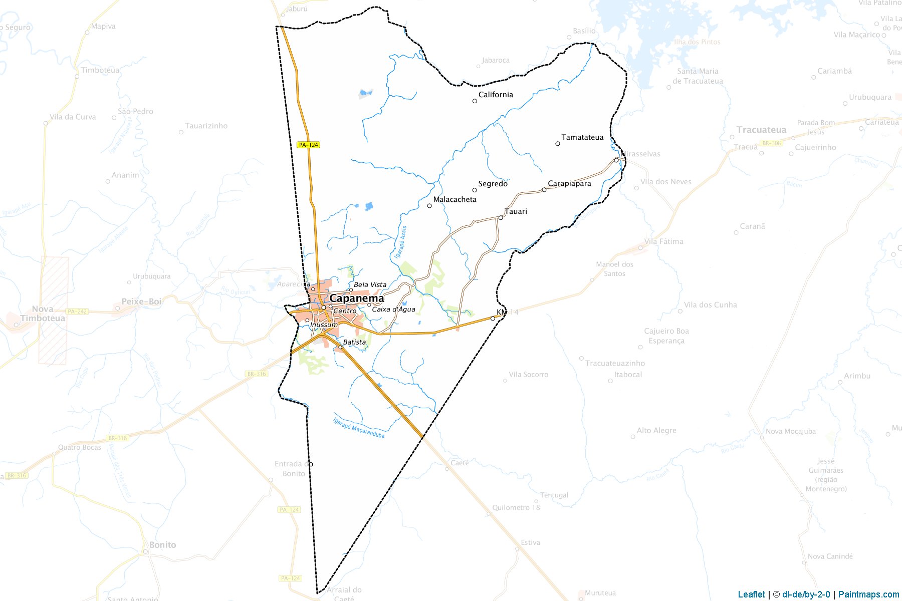 Muestras de recorte de mapas Capanema (Para)-1