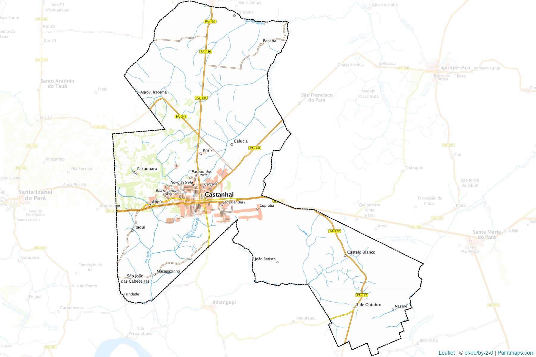 Muestras de recorte de mapas Castanhal (Para)-1