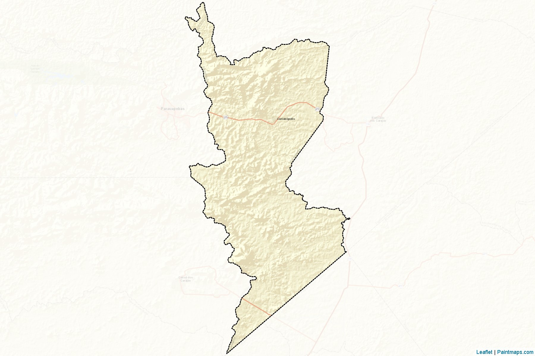 Muestras de recorte de mapas Curionopolis (Para)-2