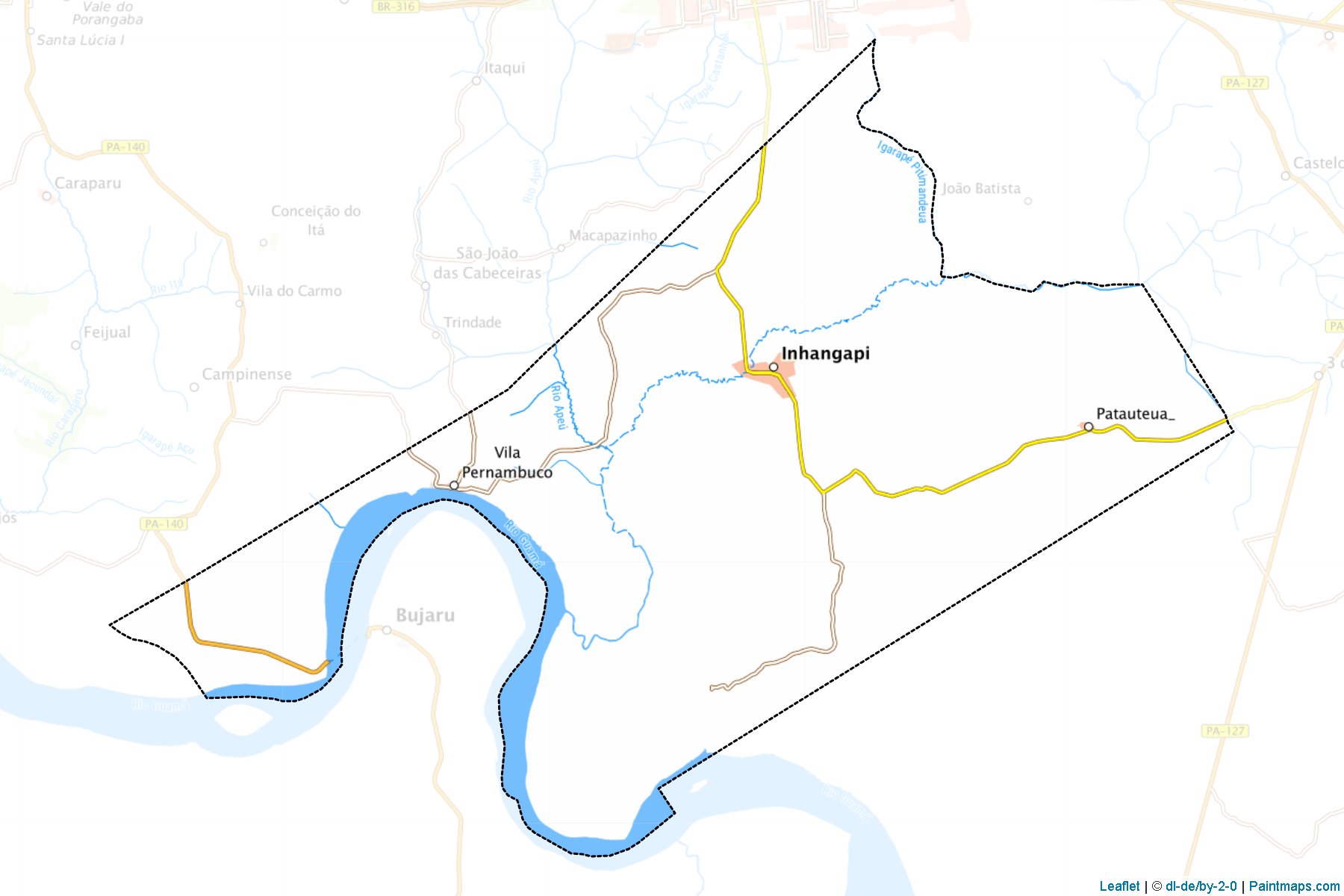 Muestras de recorte de mapas Inhangapi (Para)-1