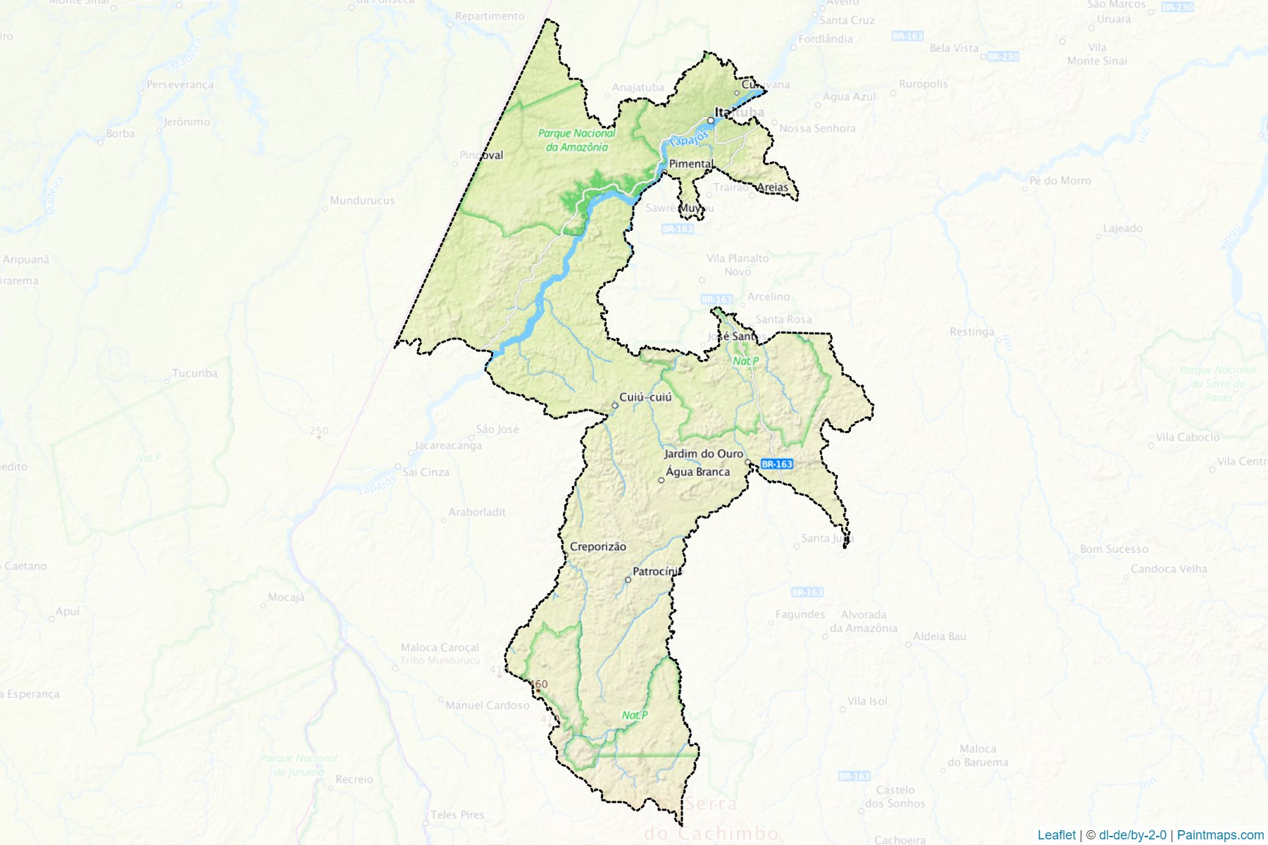 Muestras de recorte de mapas Itaituba (Para)-1