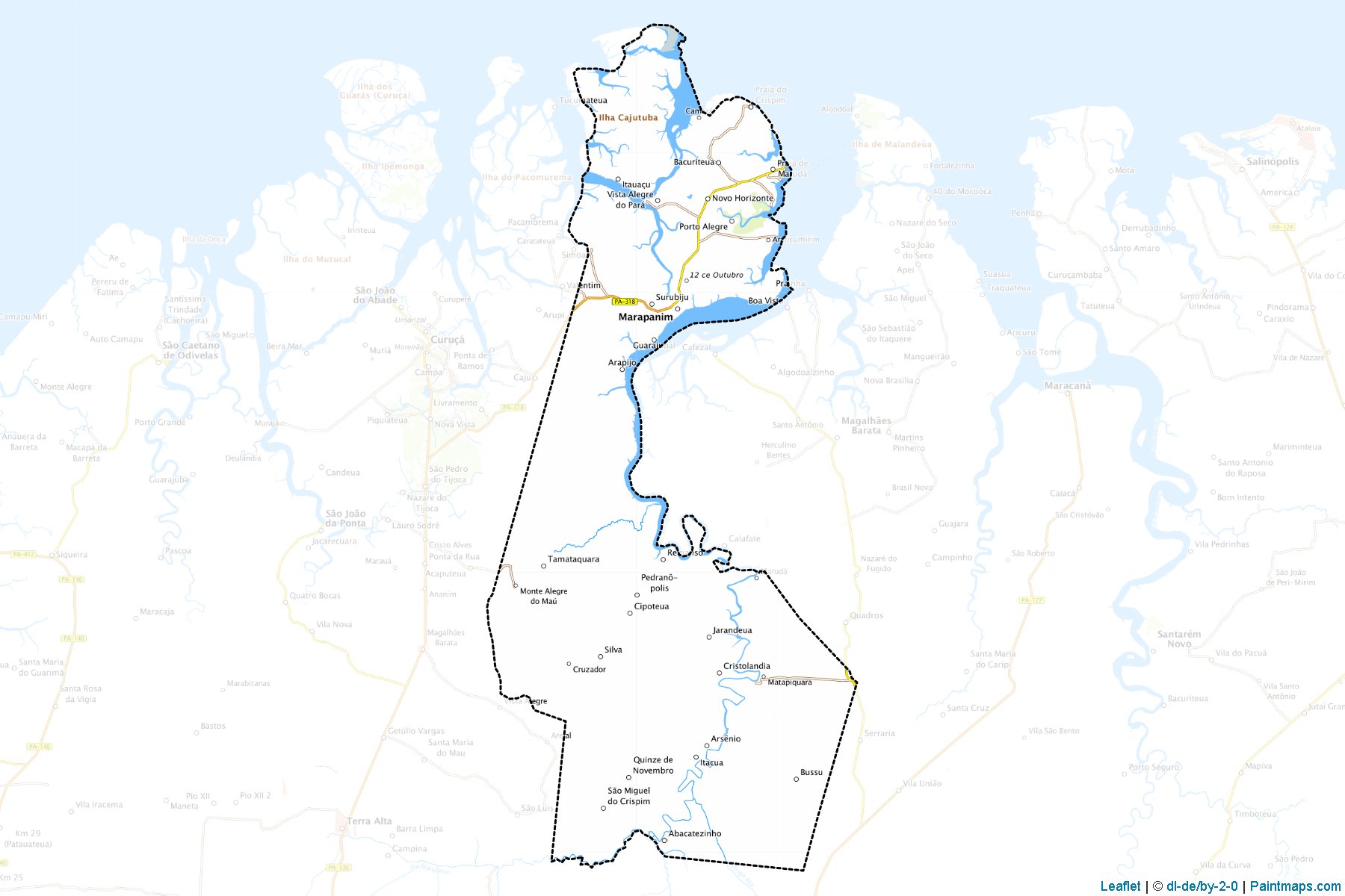 Muestras de recorte de mapas Marapanim (Para)-1