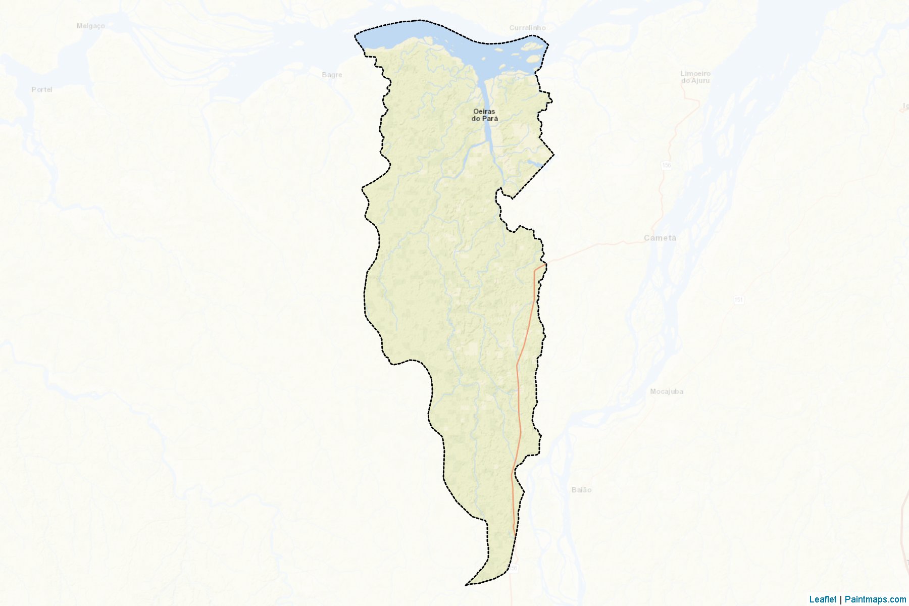 Muestras de recorte de mapas Oeiras do Para (Para)-2