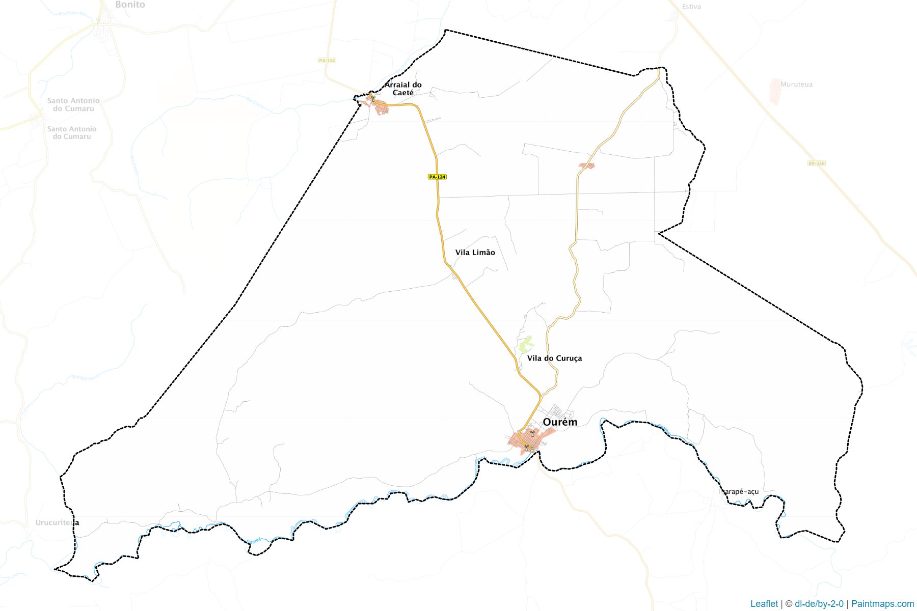 Muestras de recorte de mapas Ourem (Para)-1