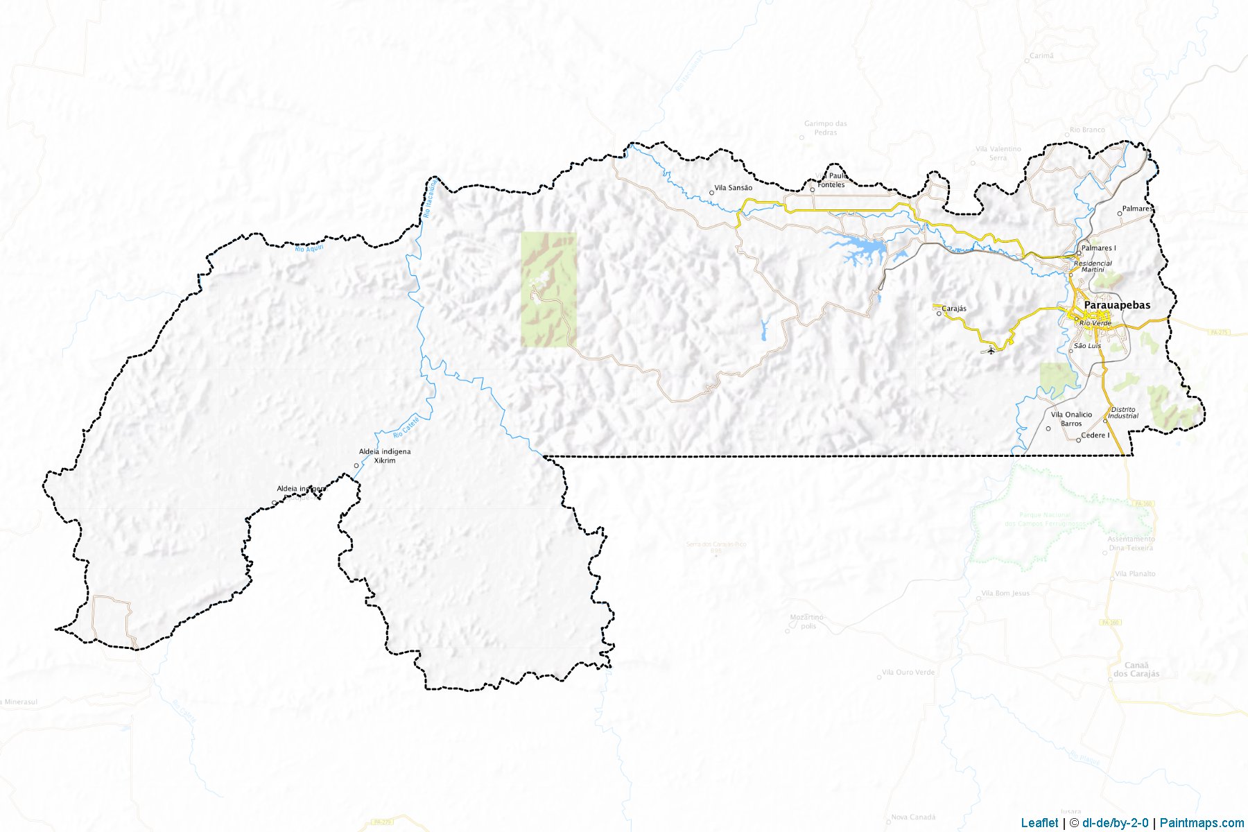 Muestras de recorte de mapas Parauapebas (Para)-1