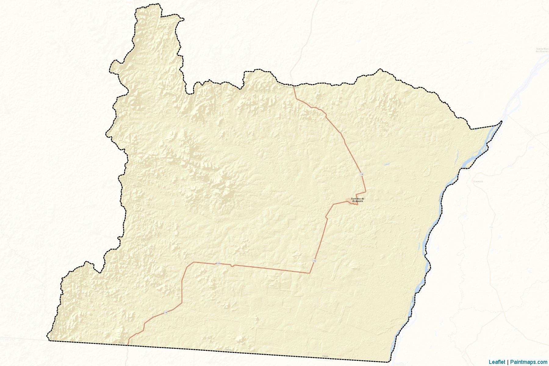 Muestras de recorte de mapas Santana do Araguaia (Para)-2