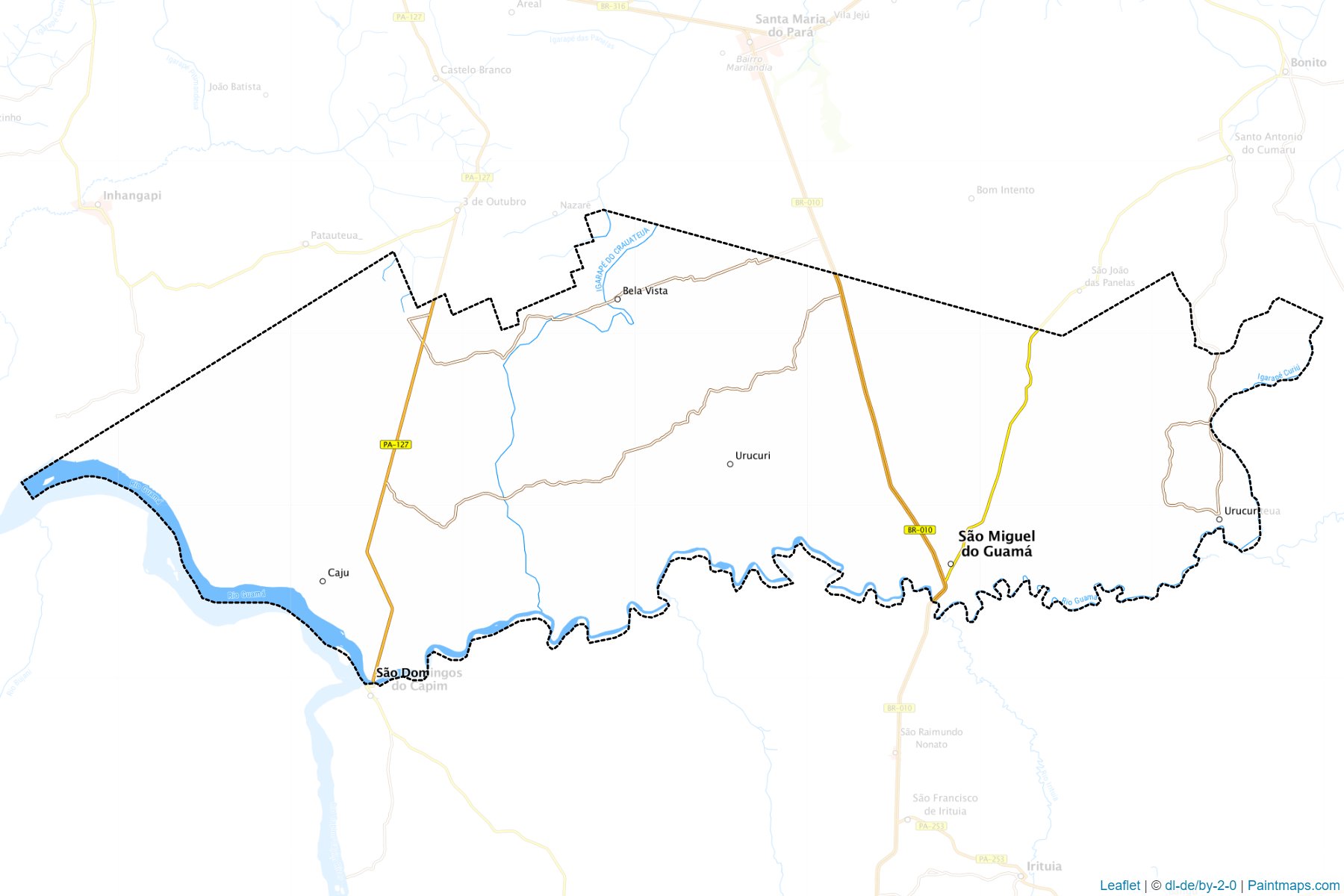 Muestras de recorte de mapas Sao Miguel do Guama (Para)-1