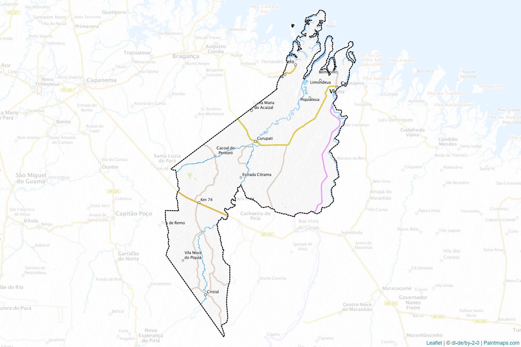 Muestras de recorte de mapas Viseu (Para)-1