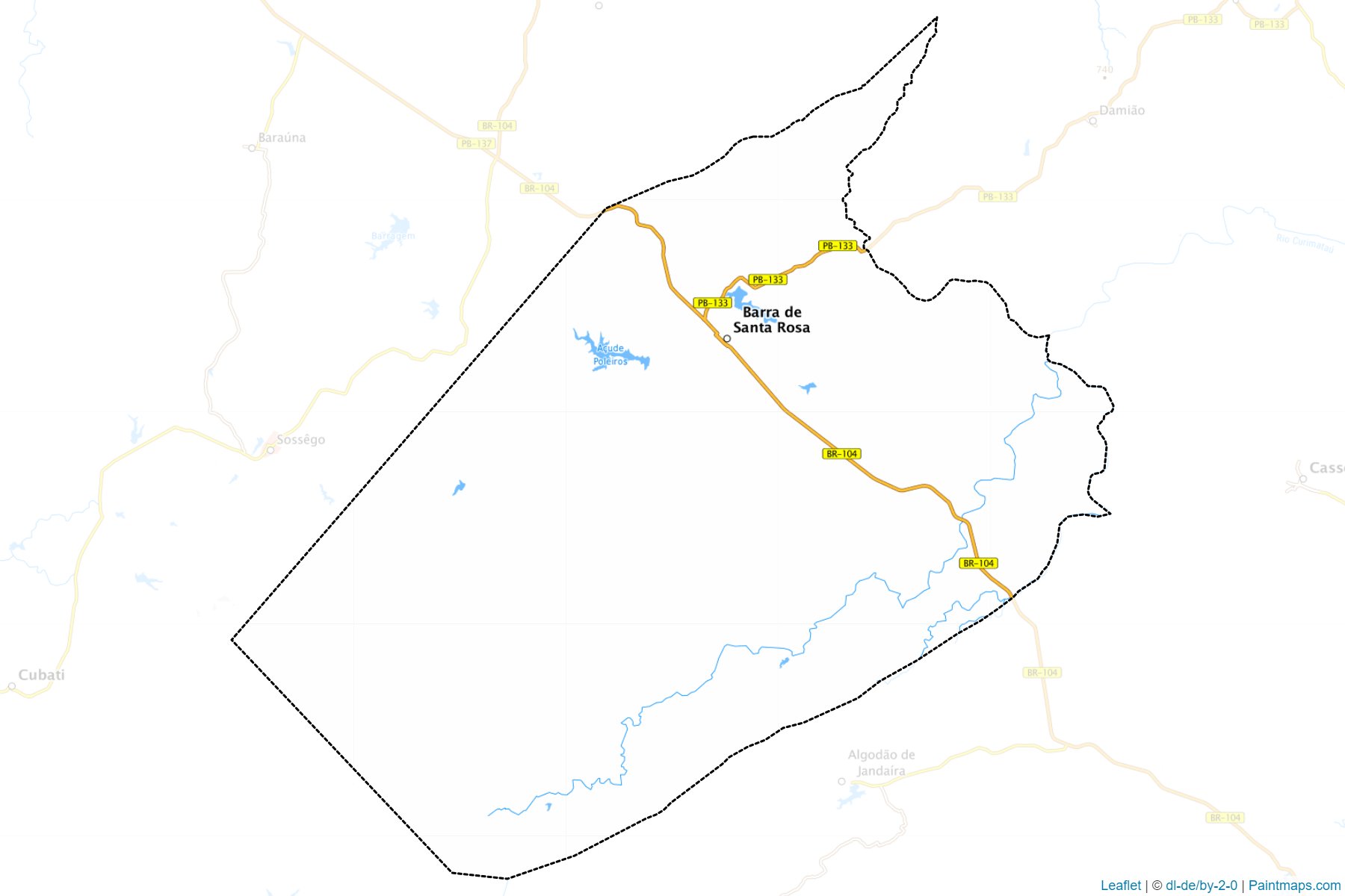 Muestras de recorte de mapas Barra de Santa Rosa (Paraiba)-1