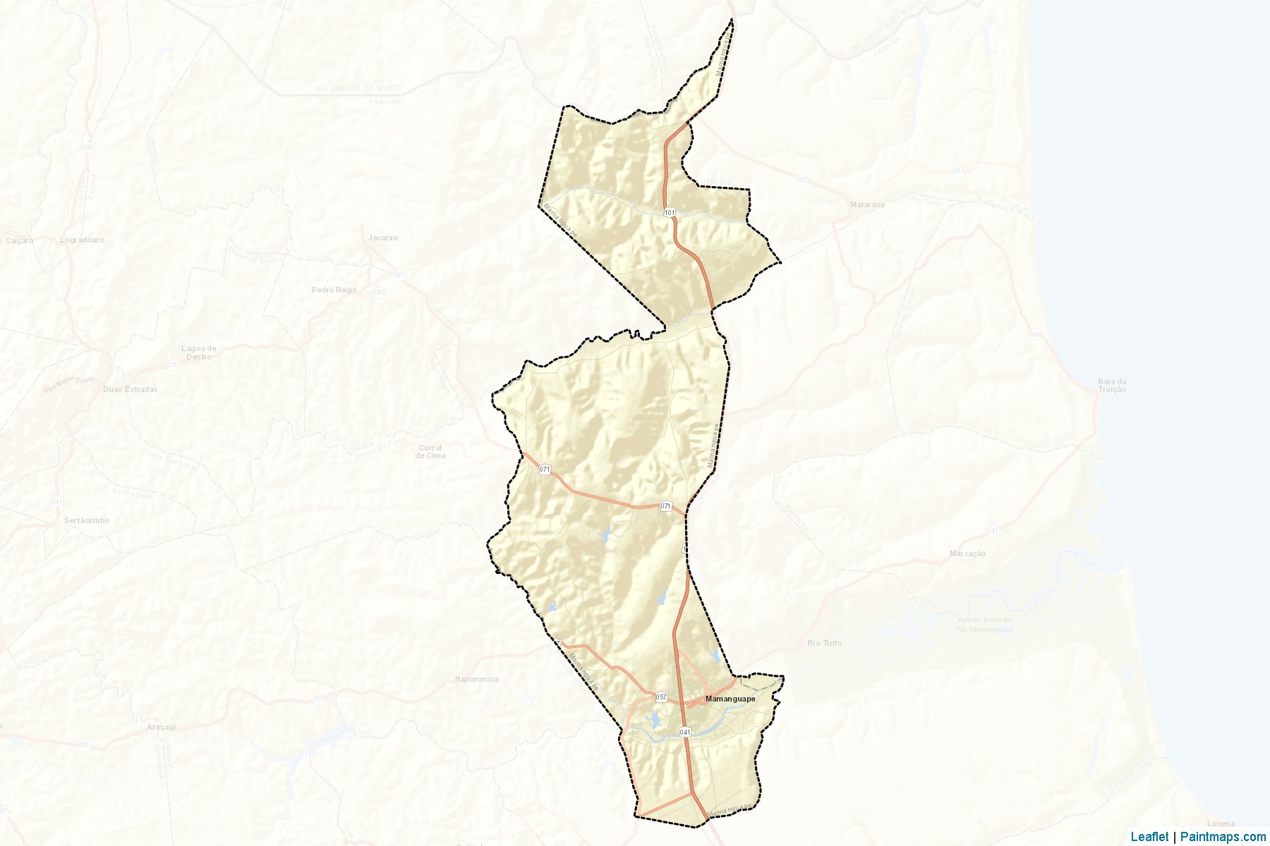 Muestras de recorte de mapas Mamanguape (Paraiba)-2