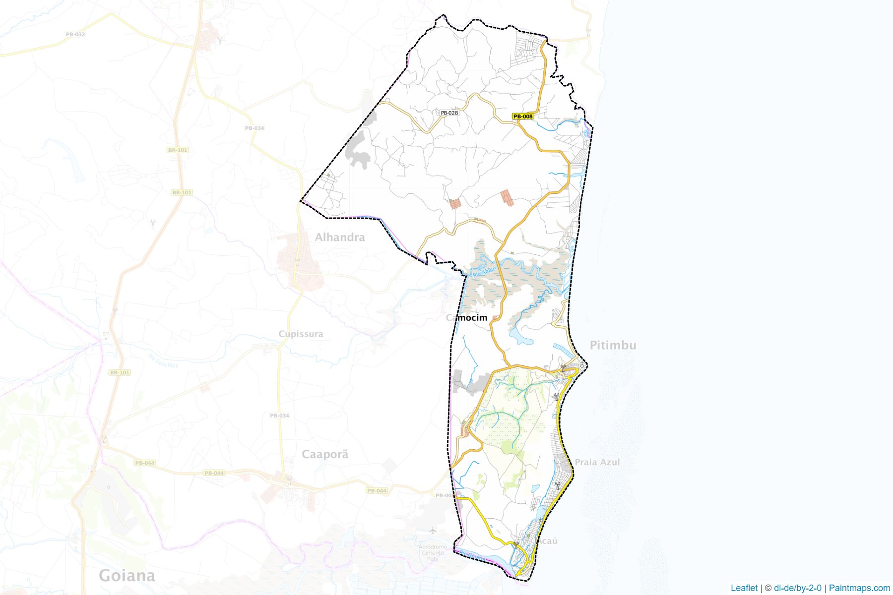 Muestras de recorte de mapas Pitimbu (Paraiba)-1