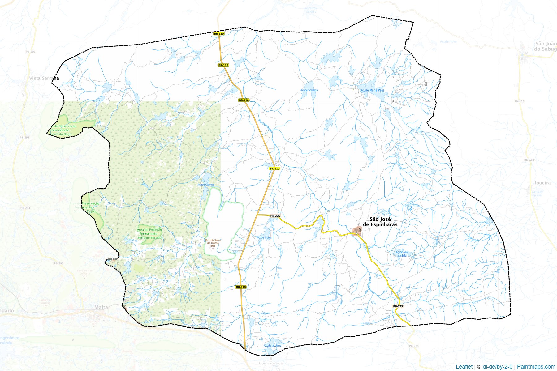 Muestras de recorte de mapas Sao Jose de Espinharas (Paraiba)-1