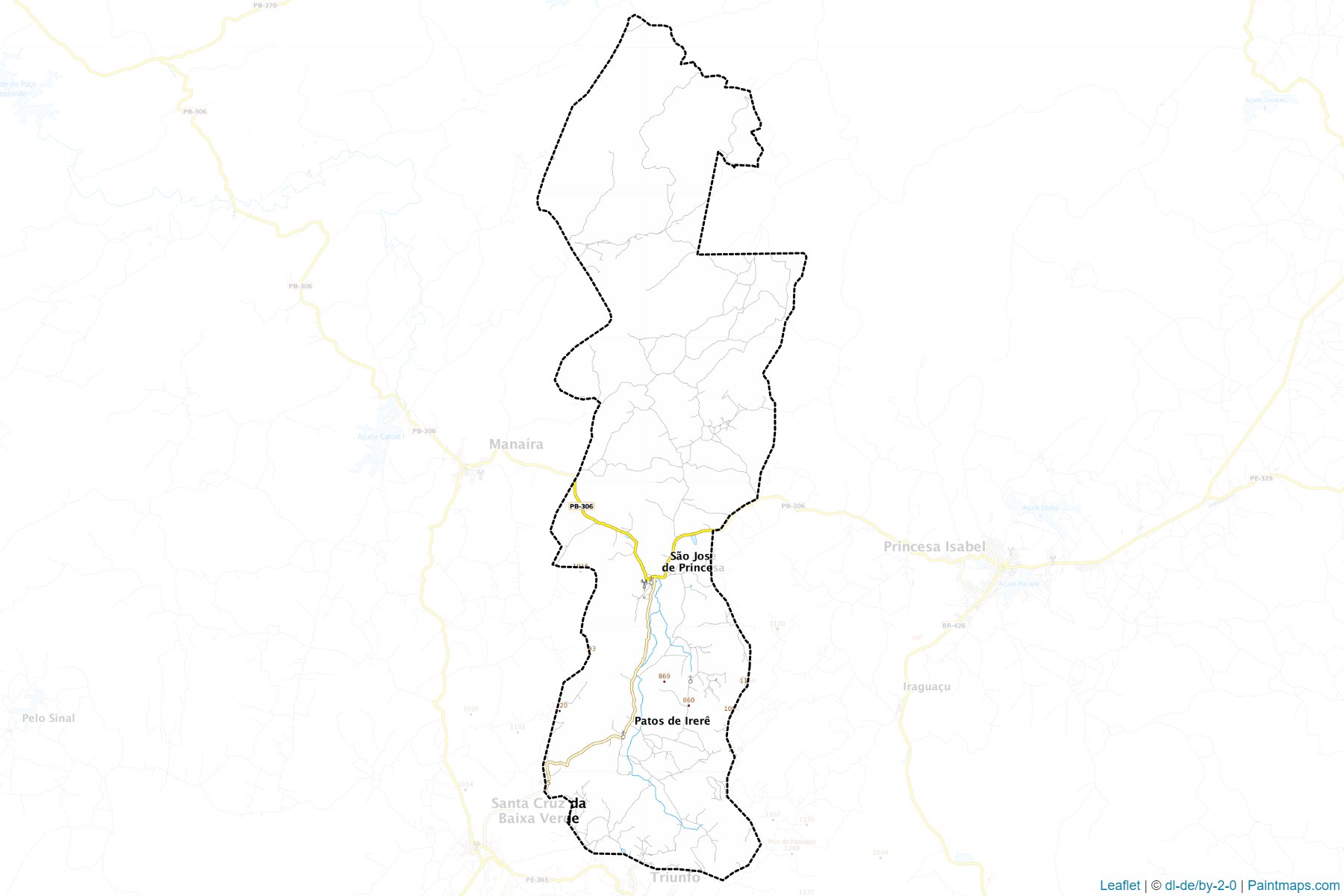 Muestras de recorte de mapas Sao Jose de Princesa (Paraiba)-1