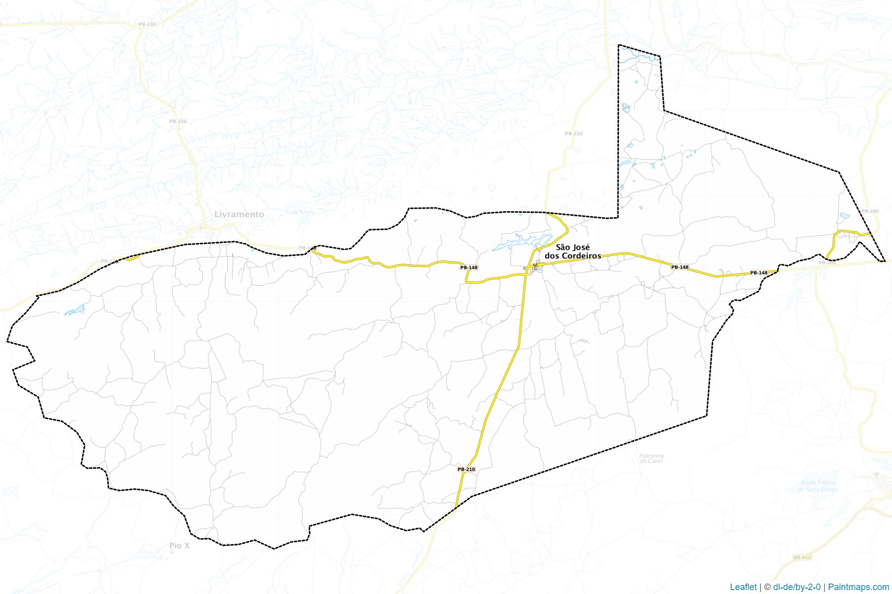 Muestras de recorte de mapas Sao Jose dos Cordeiros (Paraiba)-1