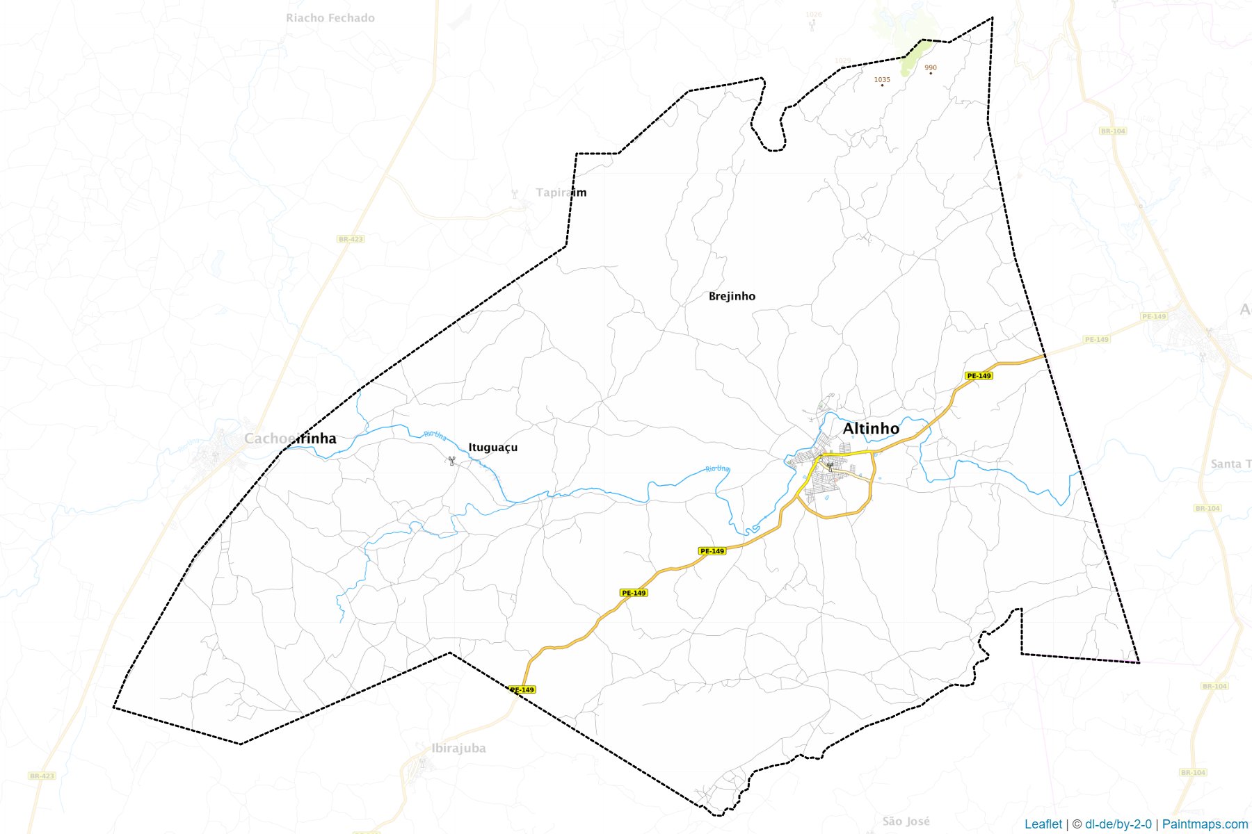 Muestras de recorte de mapas Altinho (Pernambuco)-1