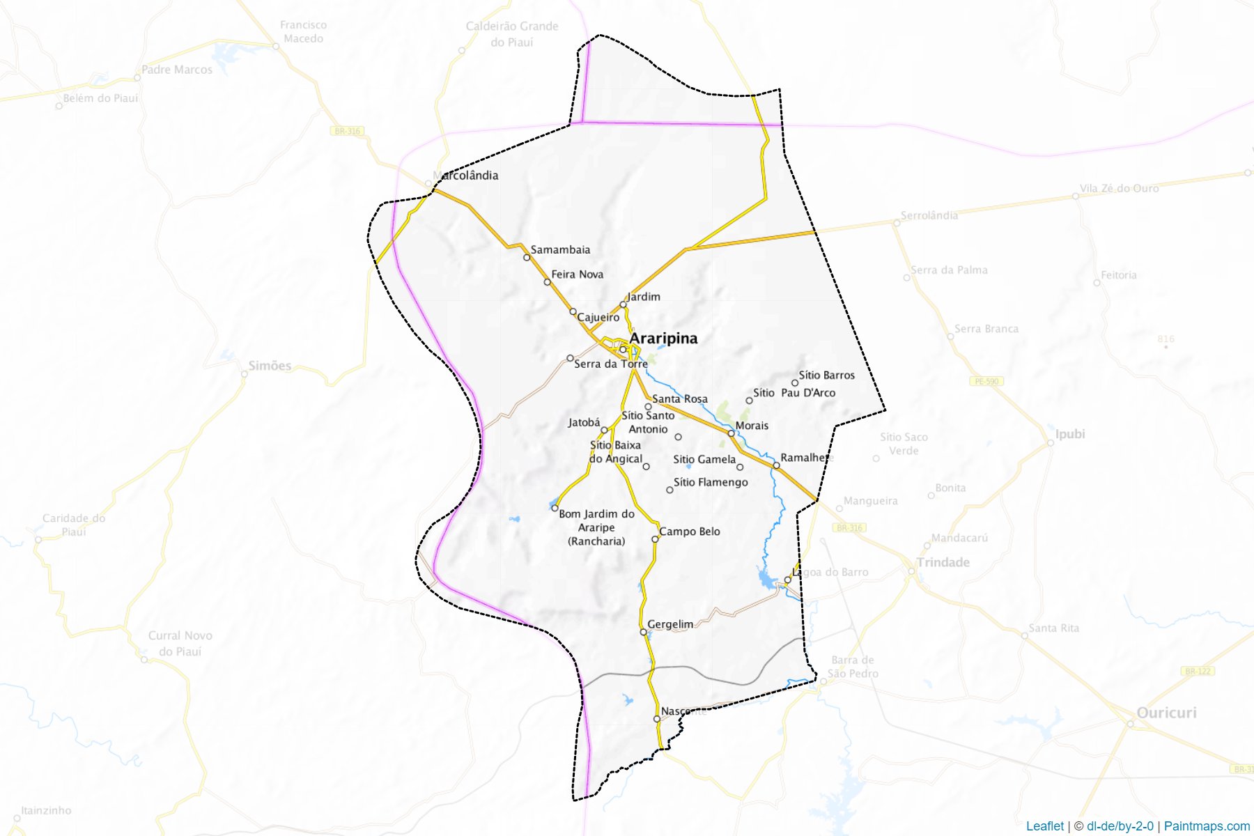 Araripina (Pernambuco) Map Cropping Samples-1