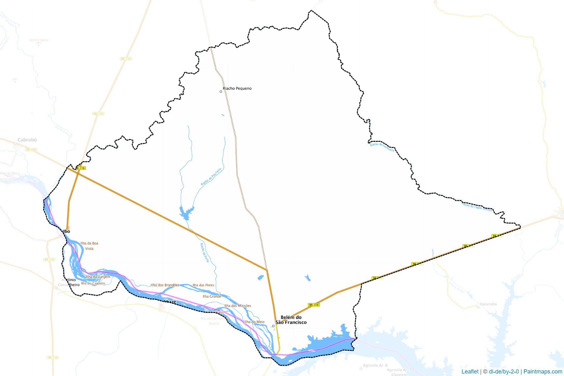 Muestras de recorte de mapas Belem do Sao Francisco (Pernambuco)-1