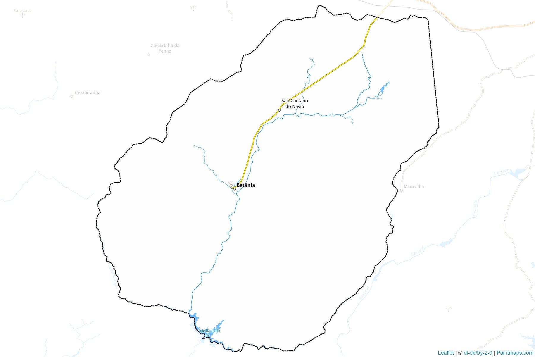 Muestras de recorte de mapas Betania (Pernambuco)-1