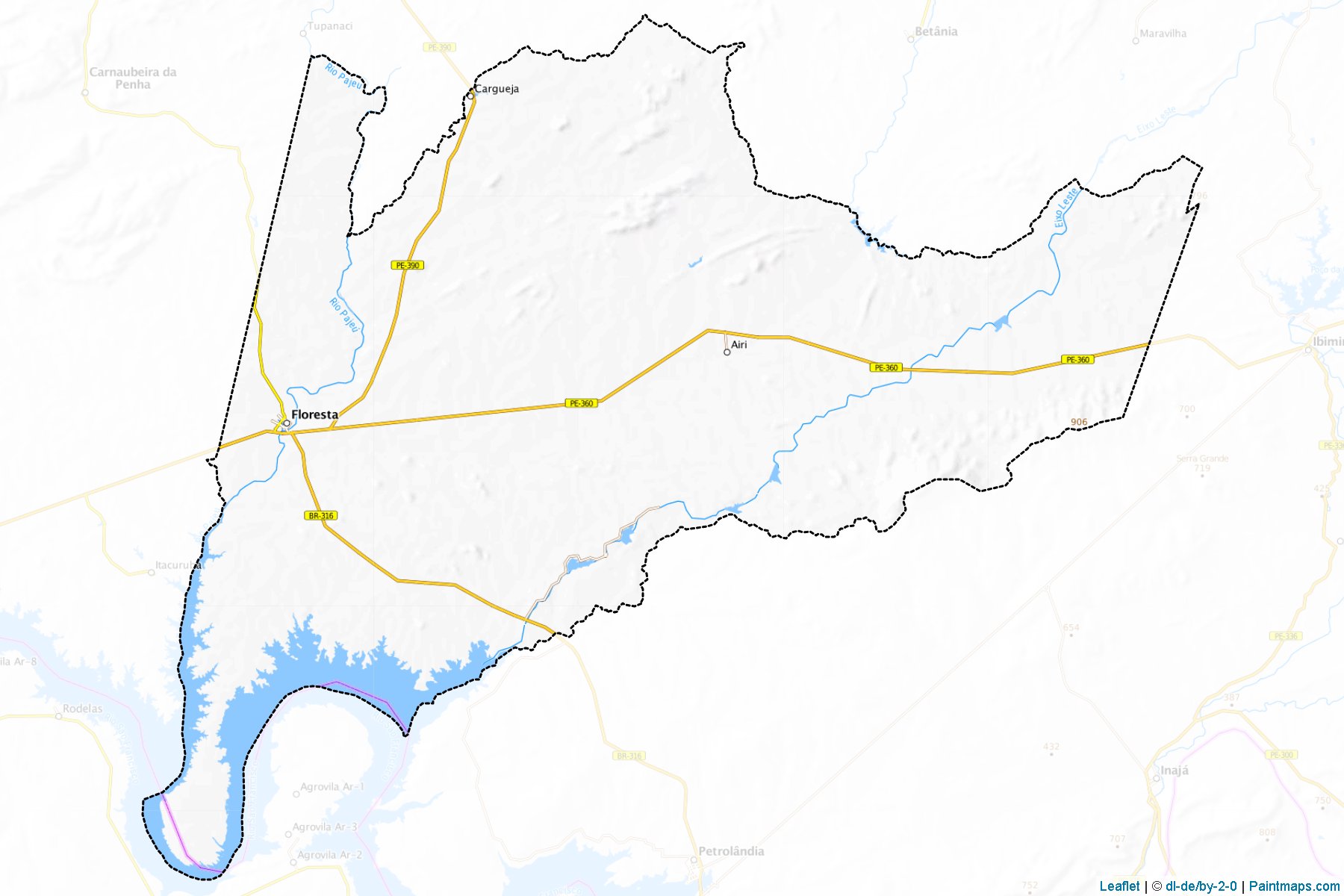 Muestras de recorte de mapas Floresta (Pernambuco)-1