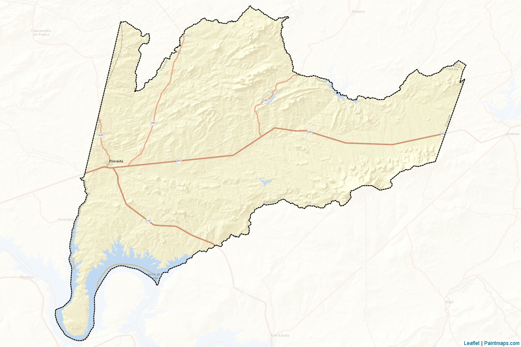 Muestras de recorte de mapas Floresta (Pernambuco)-2